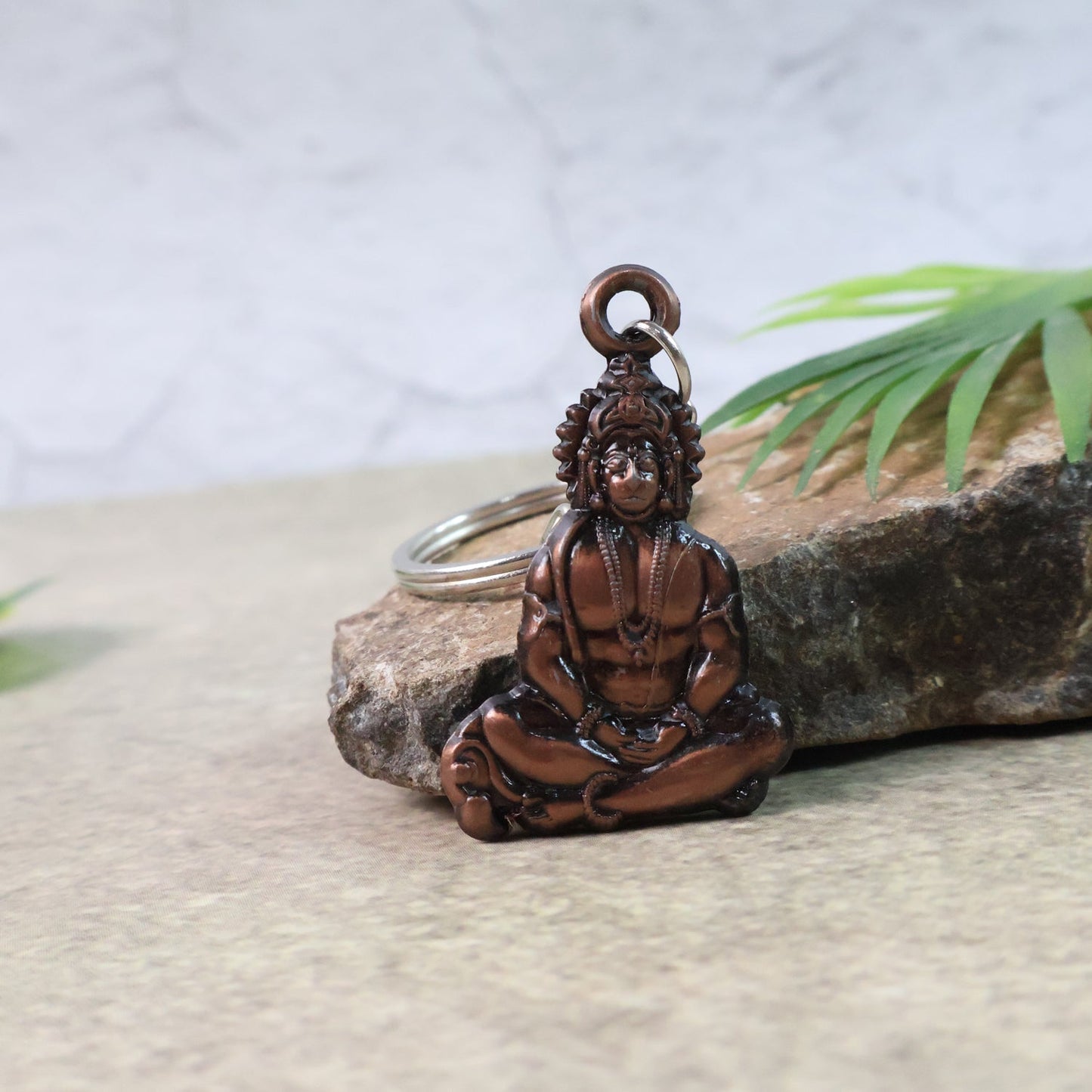 Spiritual Murti Keychain featuring Lord Hanuman in sitting pose