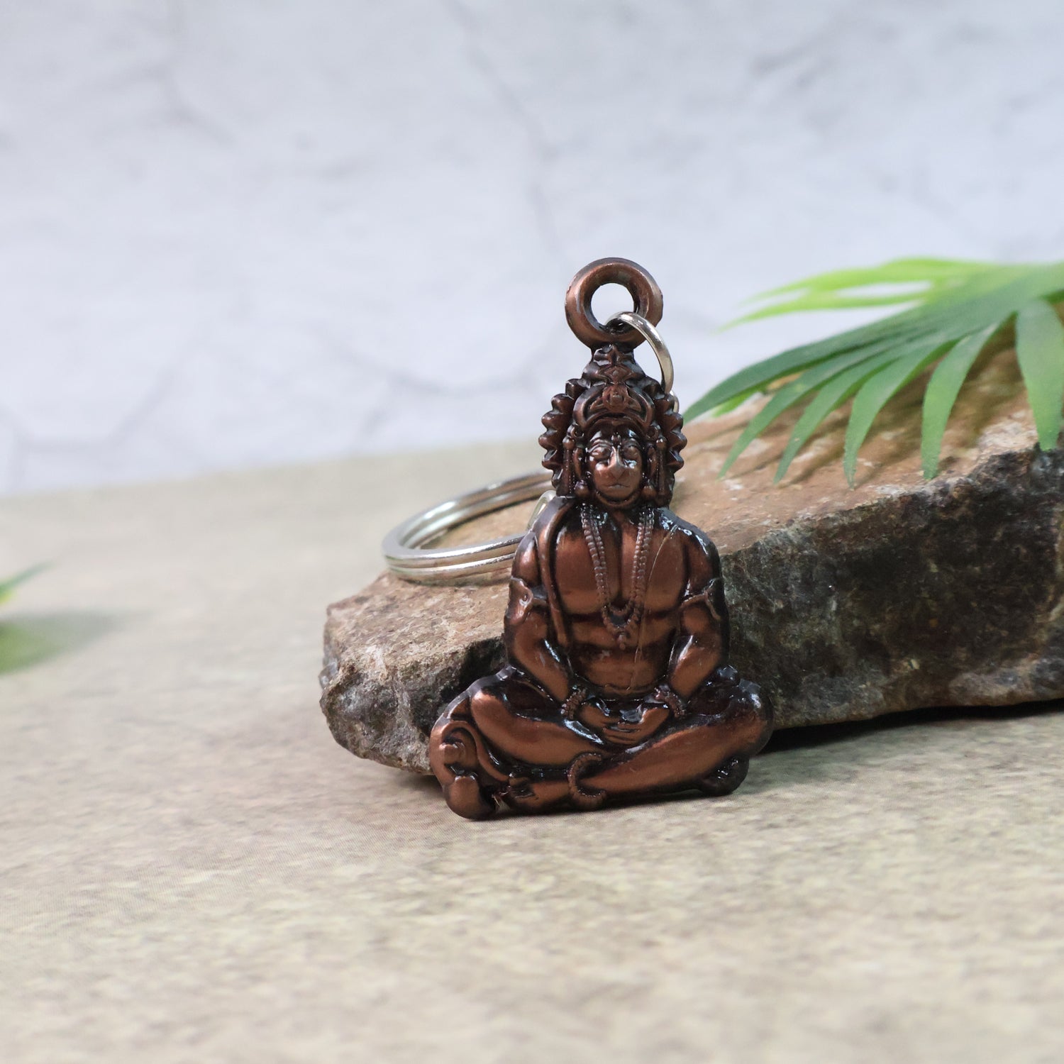 Spiritual Murti Keychain featuring Lord Hanuman in sitting pose