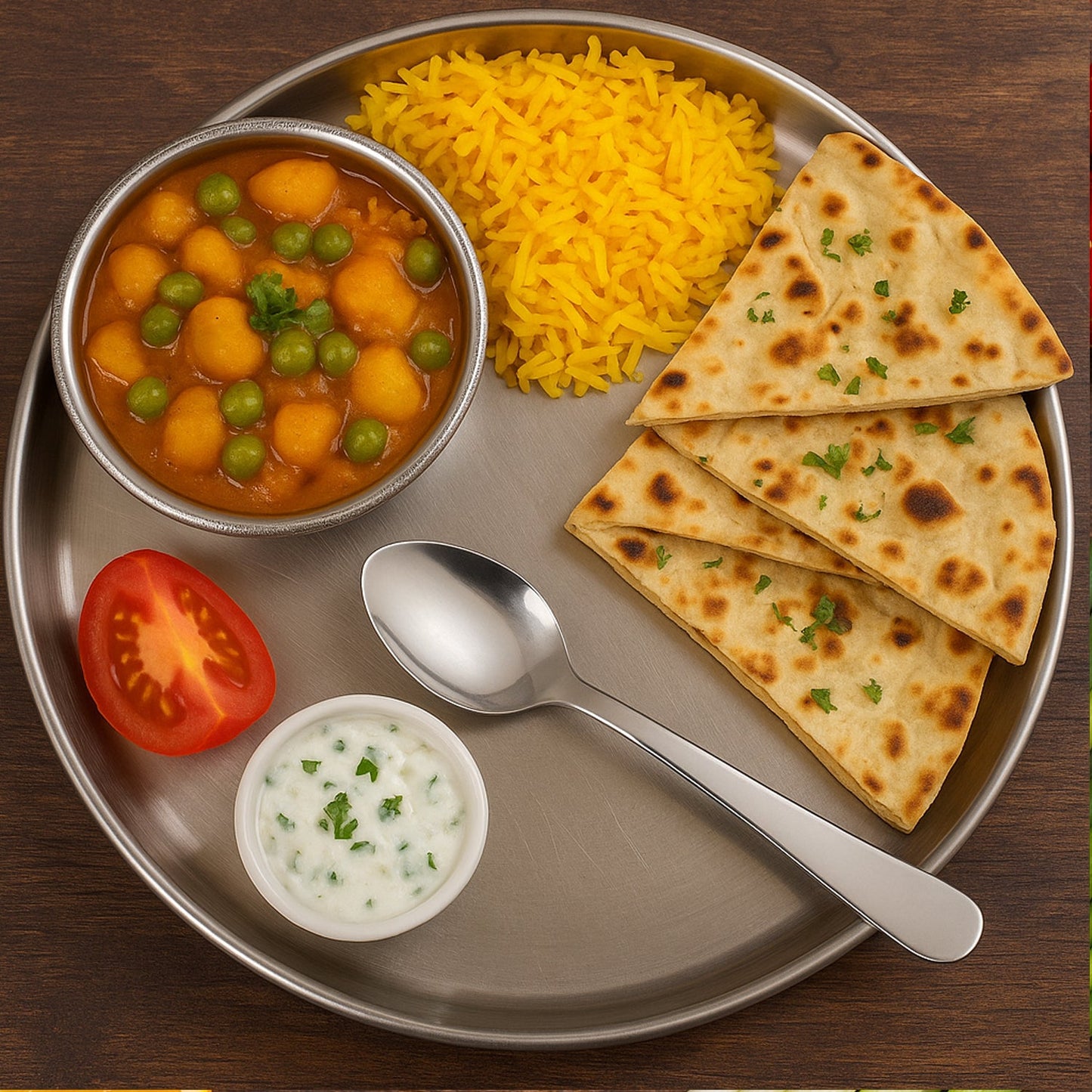 Stainless Steel Dining Spoon shown from the side, emphasizing its sleek, durable build.