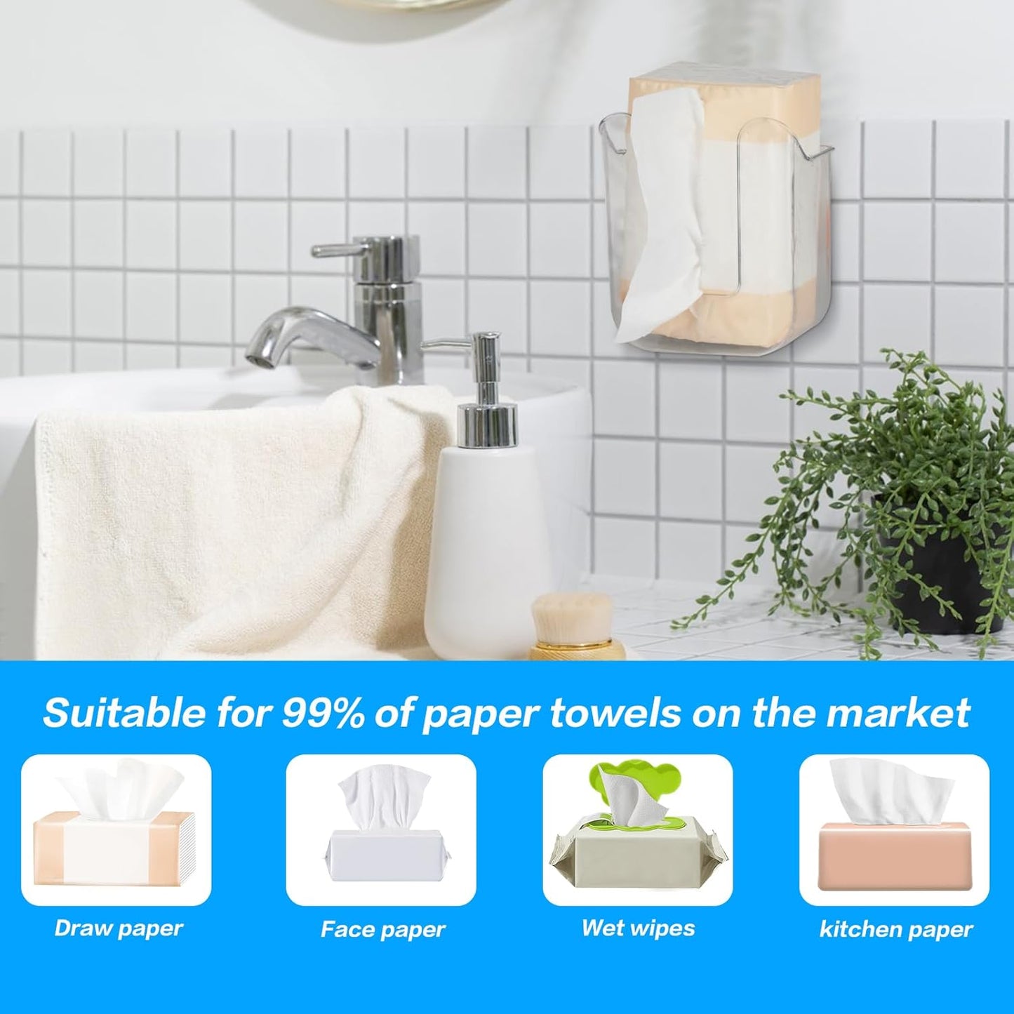 Neutral image of tissue dispenser holder without specific focal details