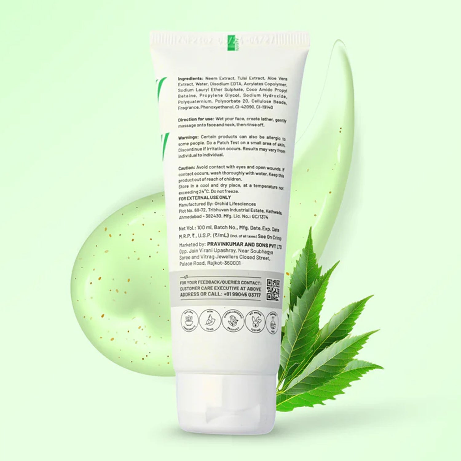 Open flip cap of Zequz Neem & Tulsi Face Wash tube