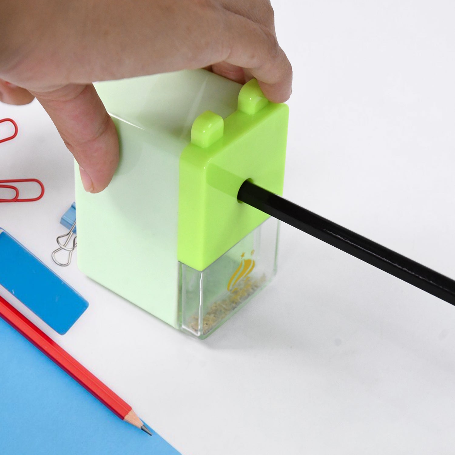 Manual table pencil sharpener with cute design for precise sharpening