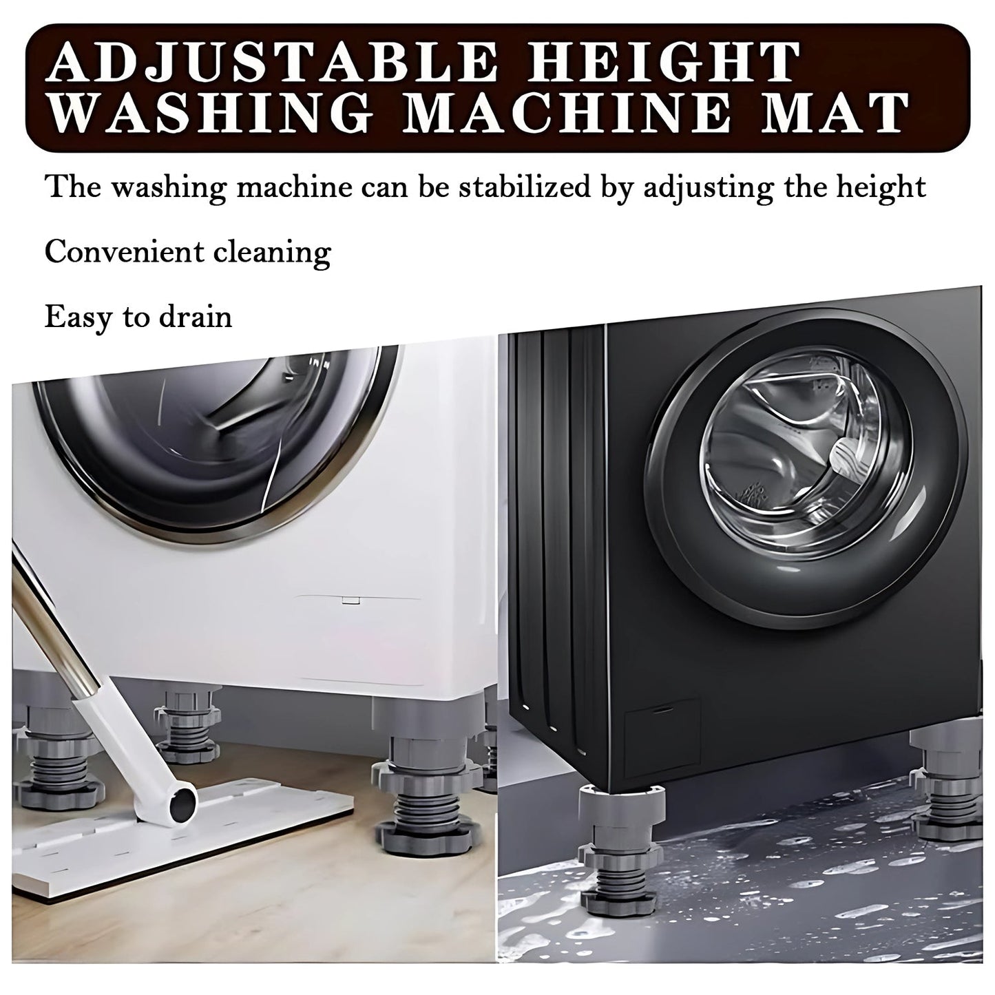 Heavy-duty anti-slip anti-vibration pads for washing machines and refrigerators
