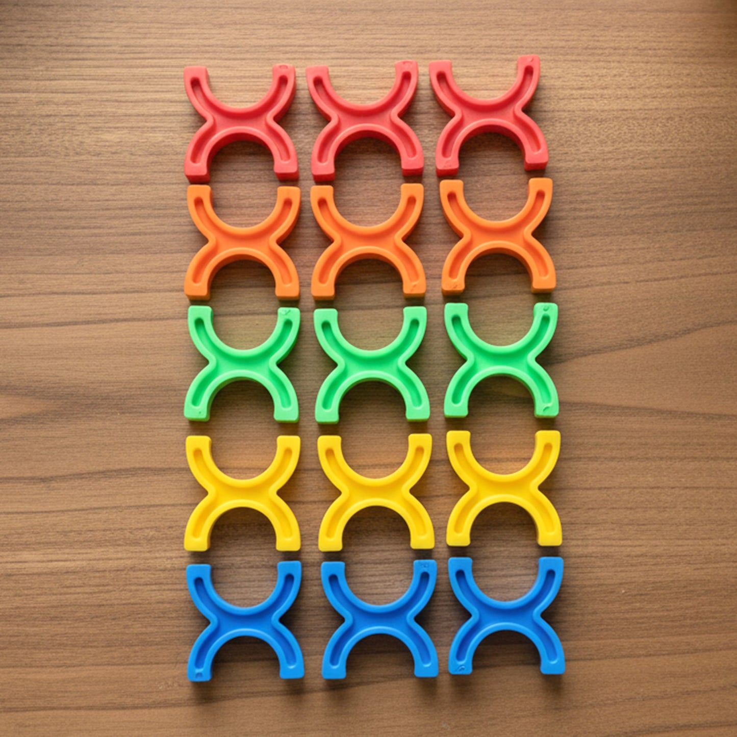 Stacking blocks set designed to improve motor skills in children