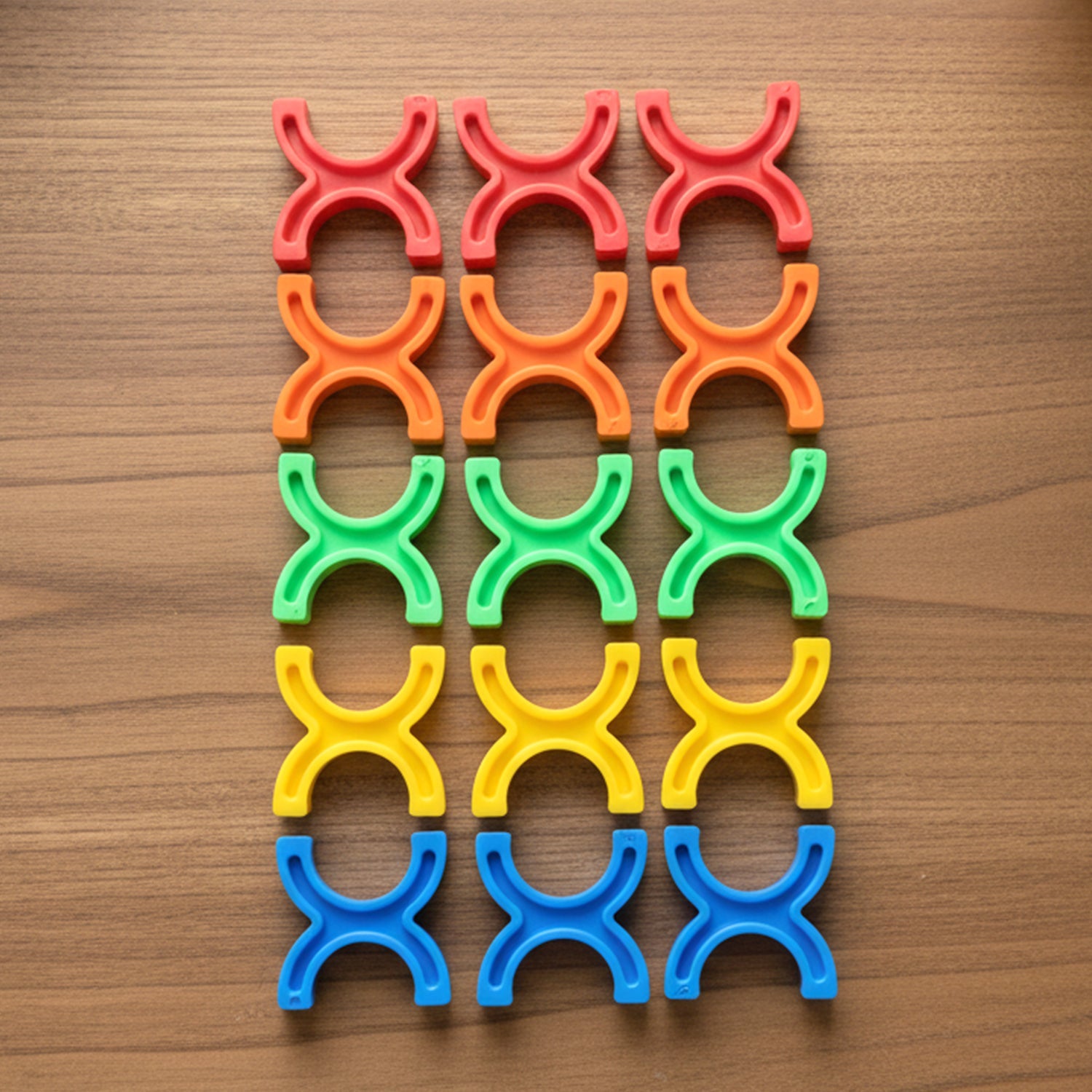 Stacking blocks set designed to improve motor skills in children