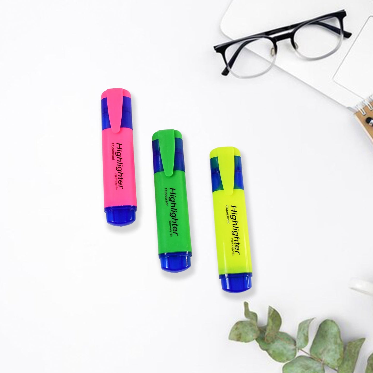 InkGlow water-based highlighter pen pack with broad tip for office use