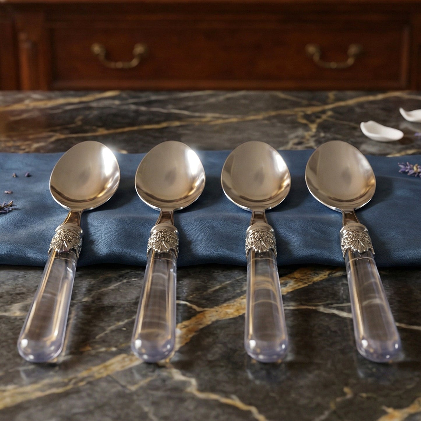 Tableware set of stainless steel dessert spoons for occasions