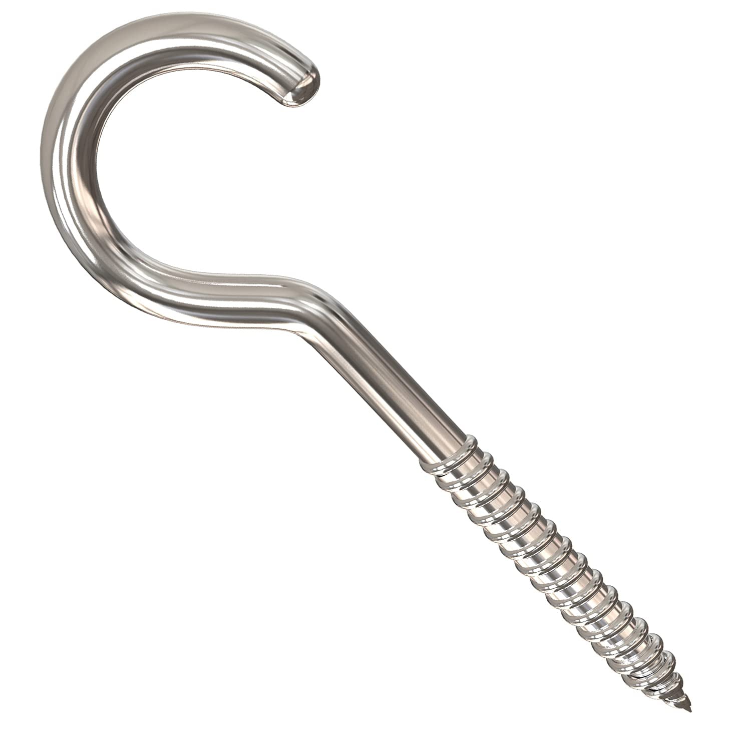 Stainless steel eye hook bolt screw in 7-piece set for cable securing