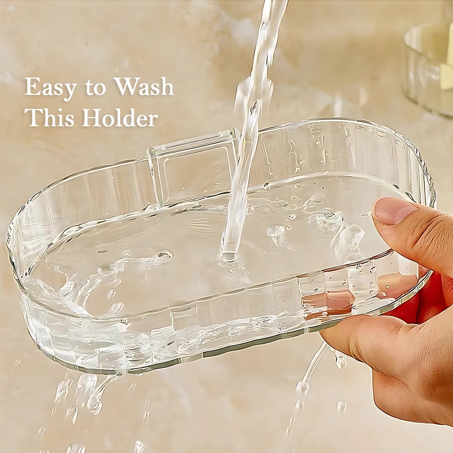 Bathroom soap dish rack featuring strong adhesive back for wall mount