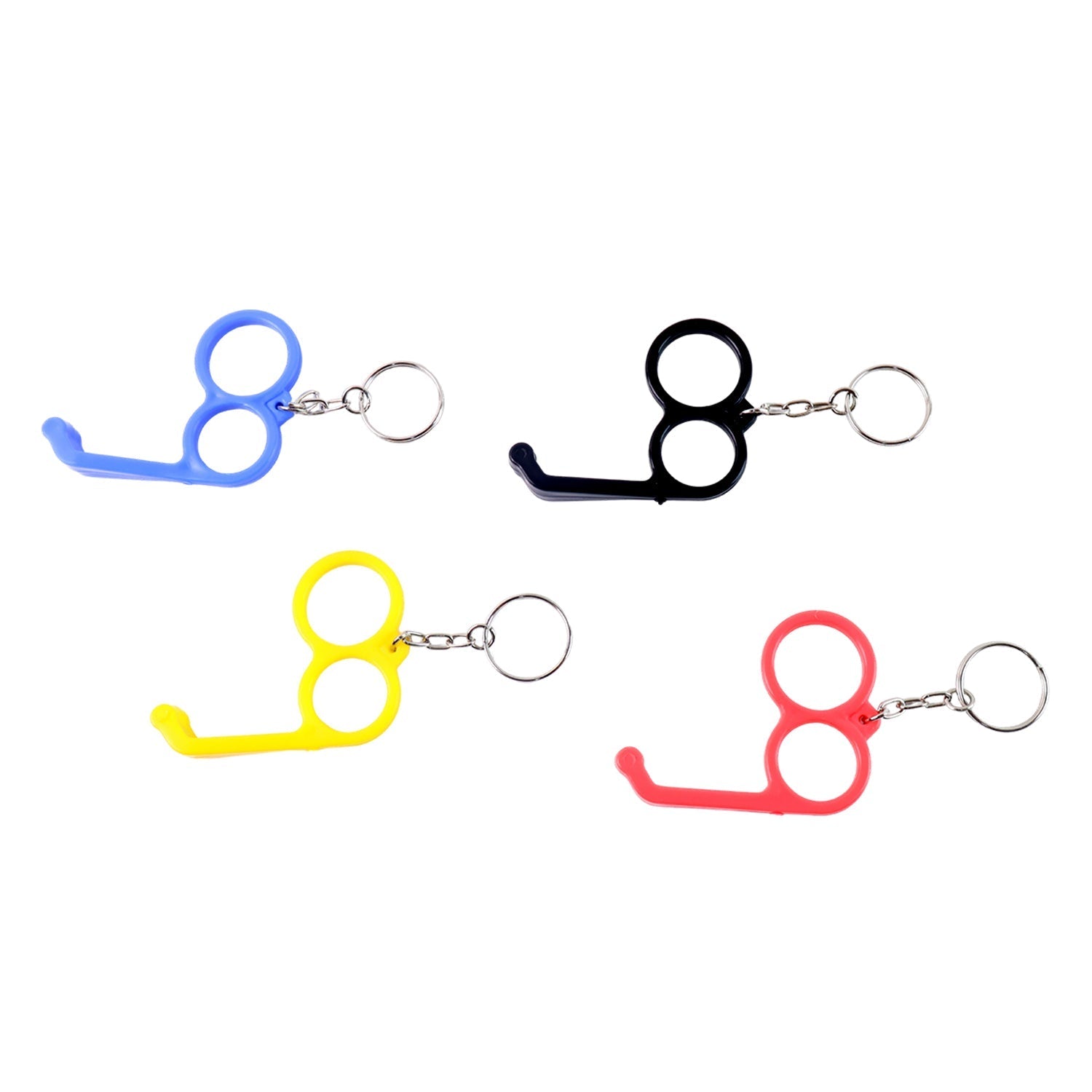 Hands-free phone viewing using dual-finger plastic mobile stand keyring