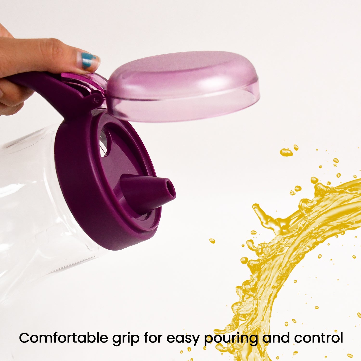 Transparent BPA-free kitchen oil and juice dispenser bottle