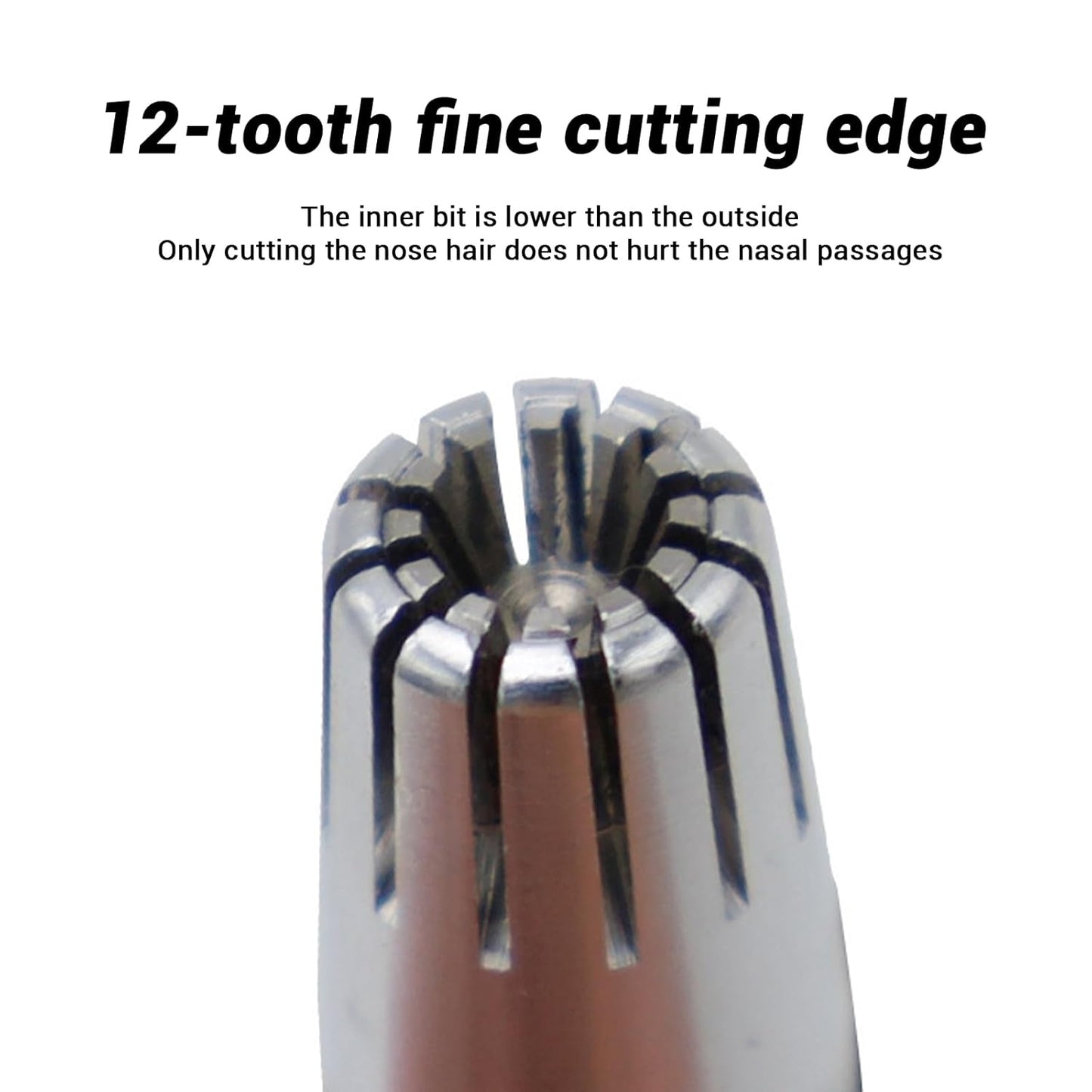 Travel-friendly manual nose hair trimmer in hand