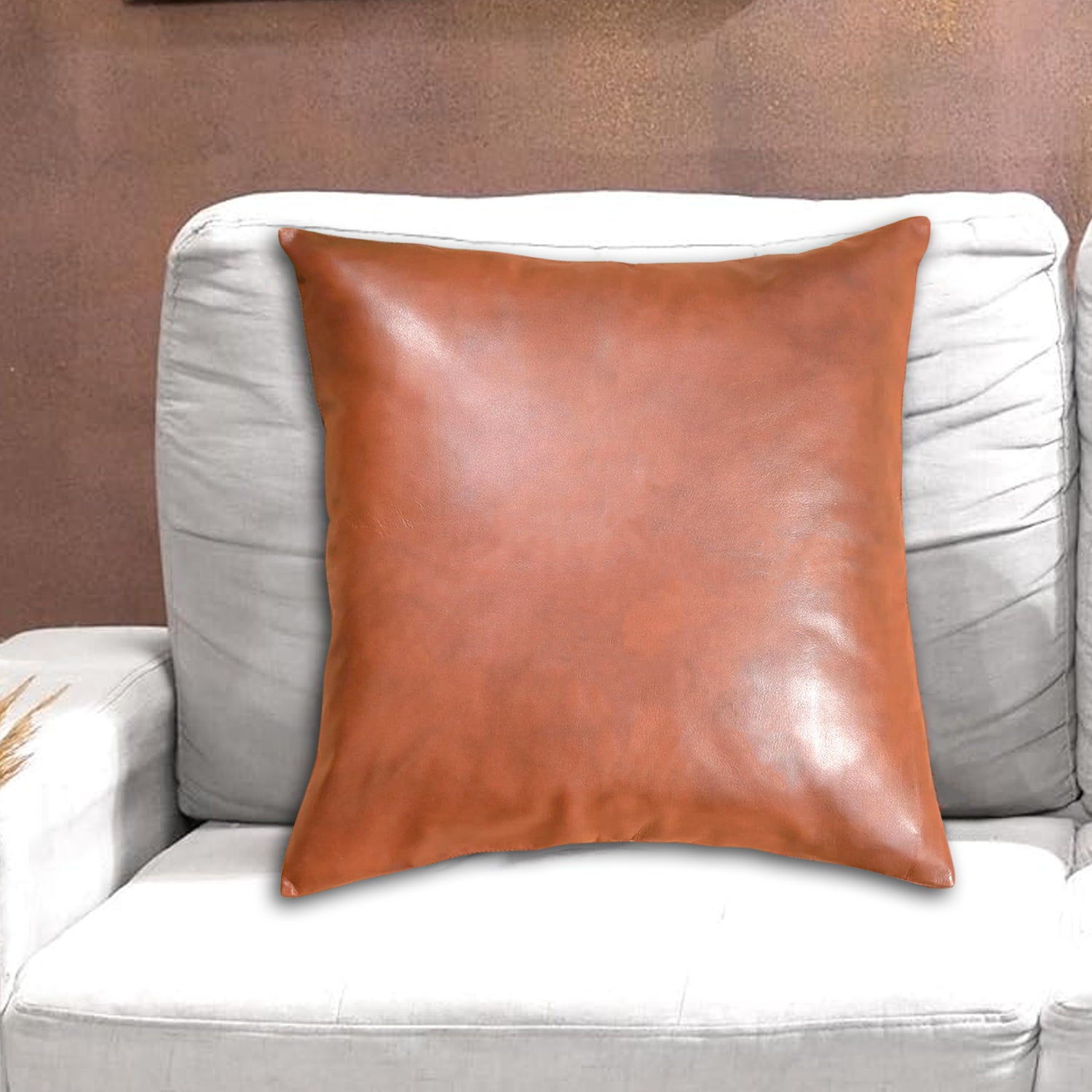 Detail shot of the invisible zipper closure on a  60x60 CM pillow cover.