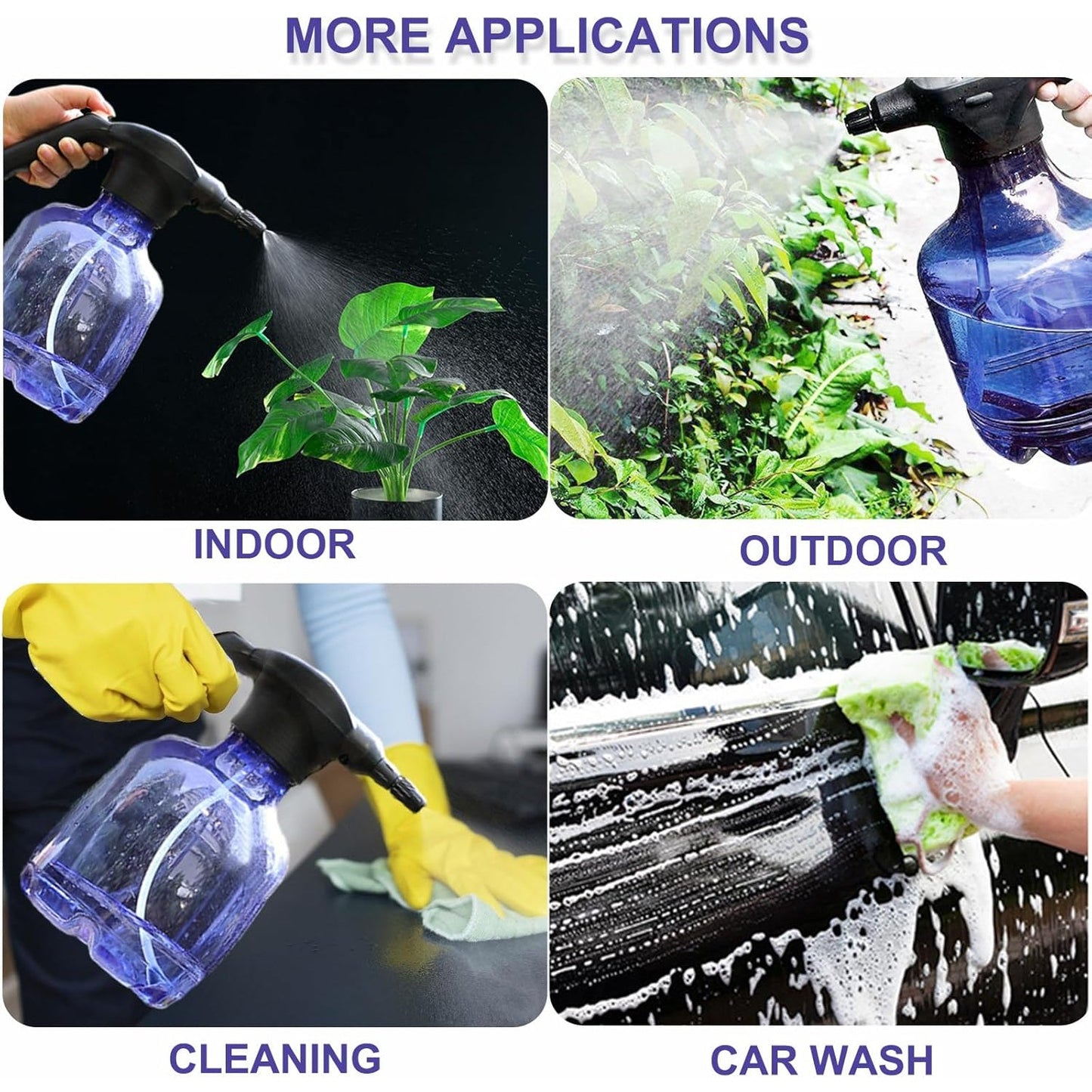 Using the versatile electric garden sprayer to apply fertilizer or pest control to outdoor garden plants.