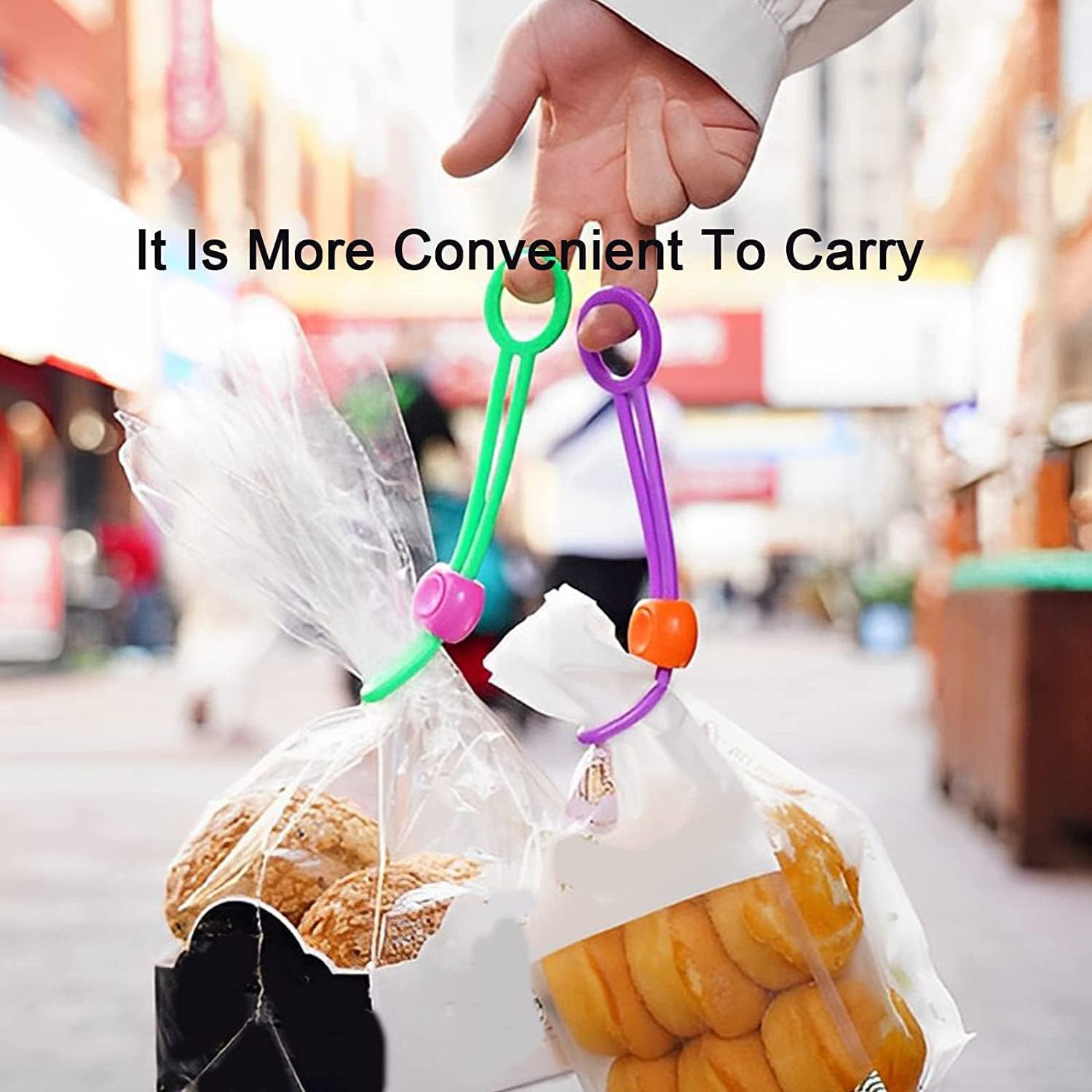 Compact reusable clip sealing a half-eaten food bag, preserving freshness.