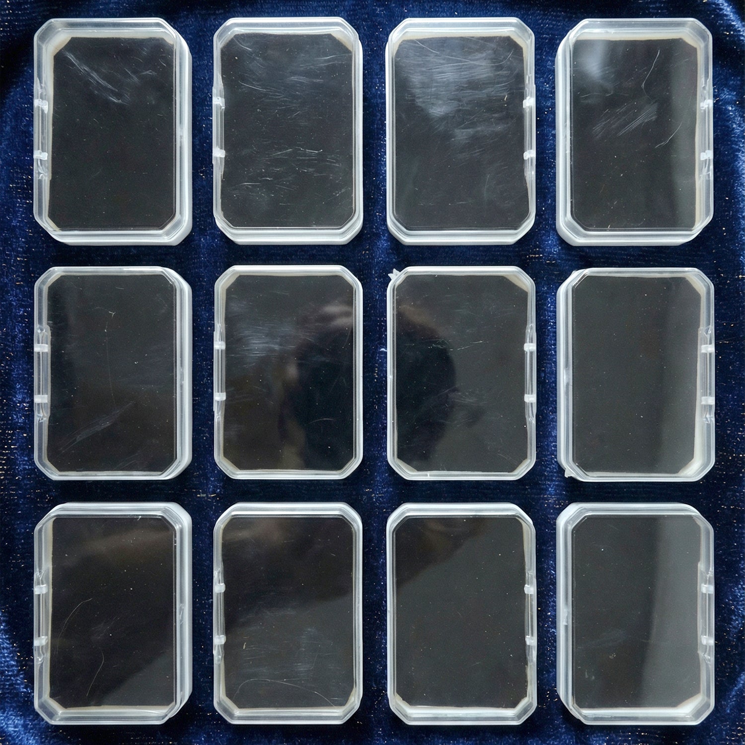 Close-up detail of soft inner base in mini rectangular jewellery box