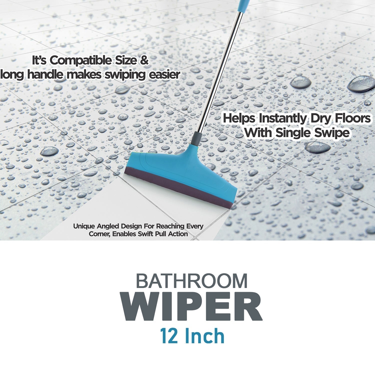 Ergonomic design of the Pro Clean telescopic bathroom wiper.