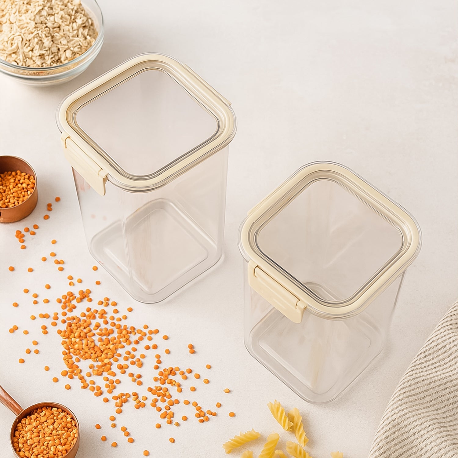 Transparent airtight kitchen organizer jar set by Apex