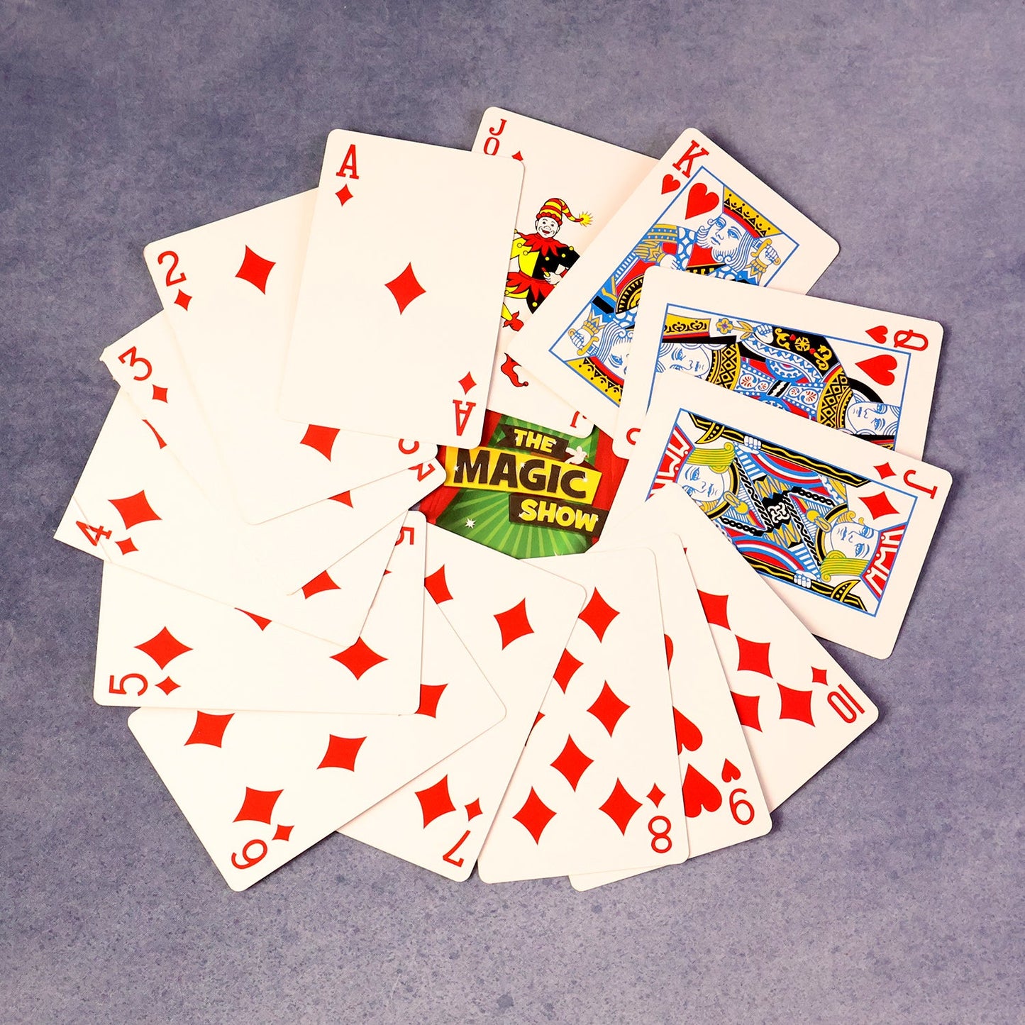 Close-up of poker-style Magic Show playing card