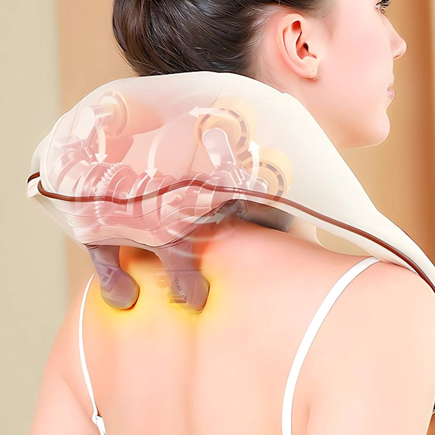 Adjustable strap detail on medium Neck & Shoulder Massager Belt