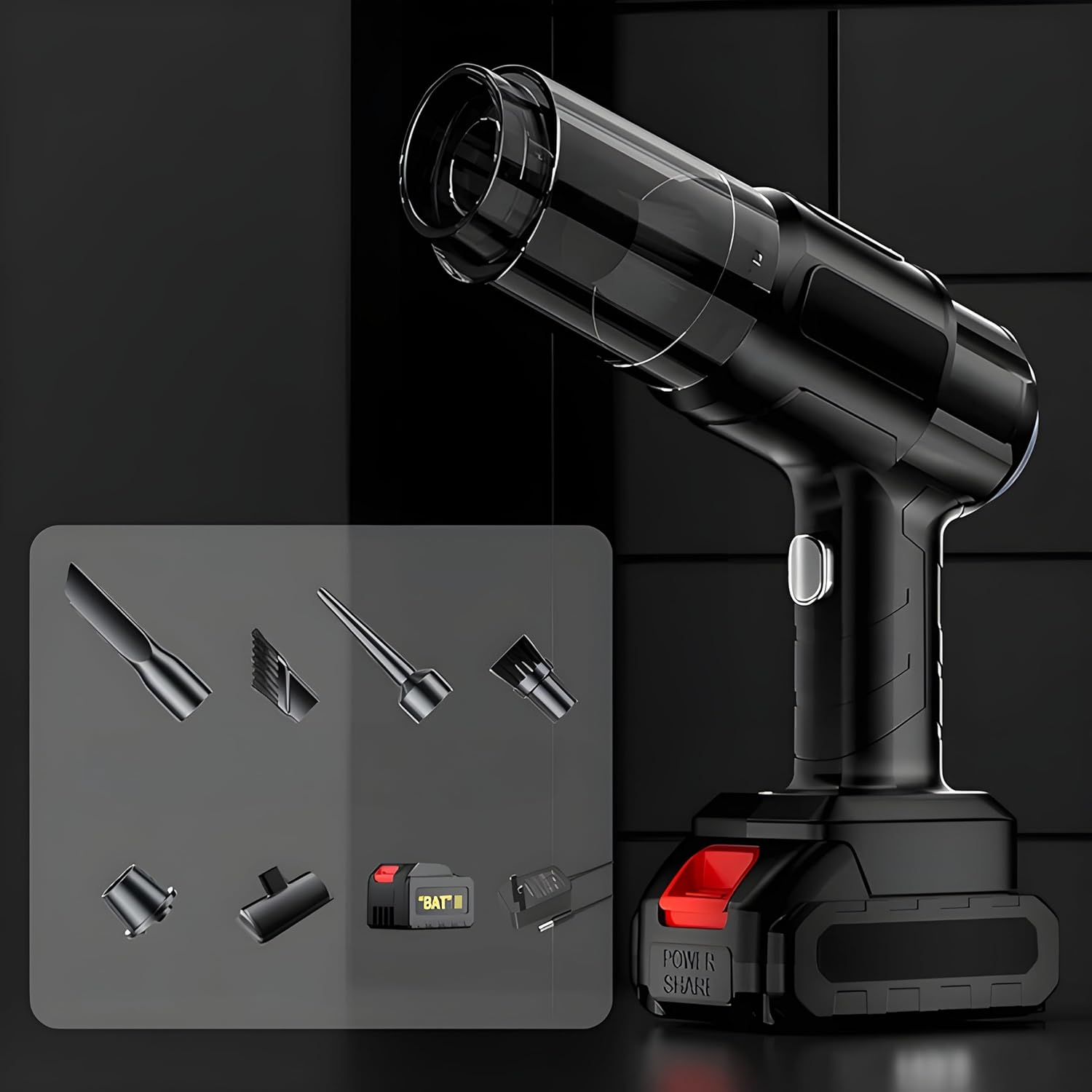 Ergonomic handheld vacuum cleaner, showcasing its compact size and easy grip.