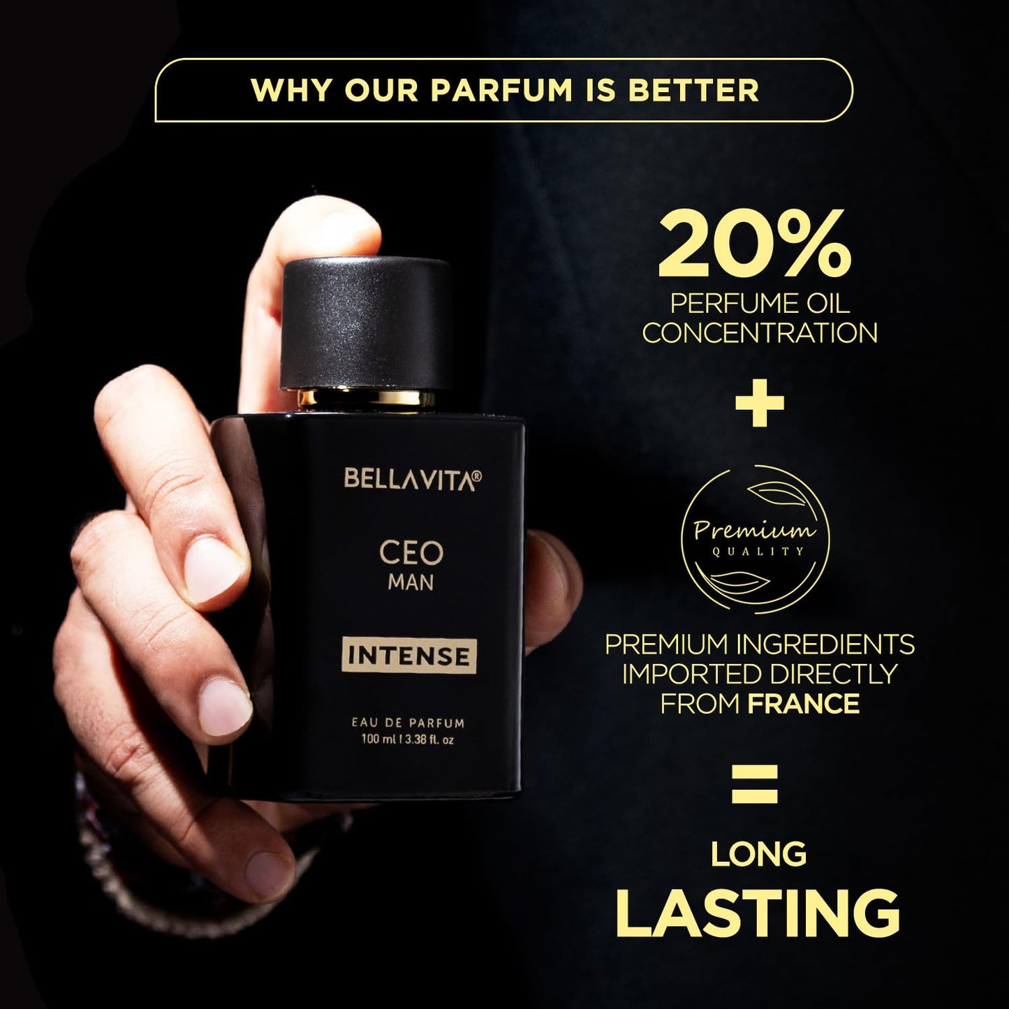 Luxury men's perfume bottle with stylish packaging