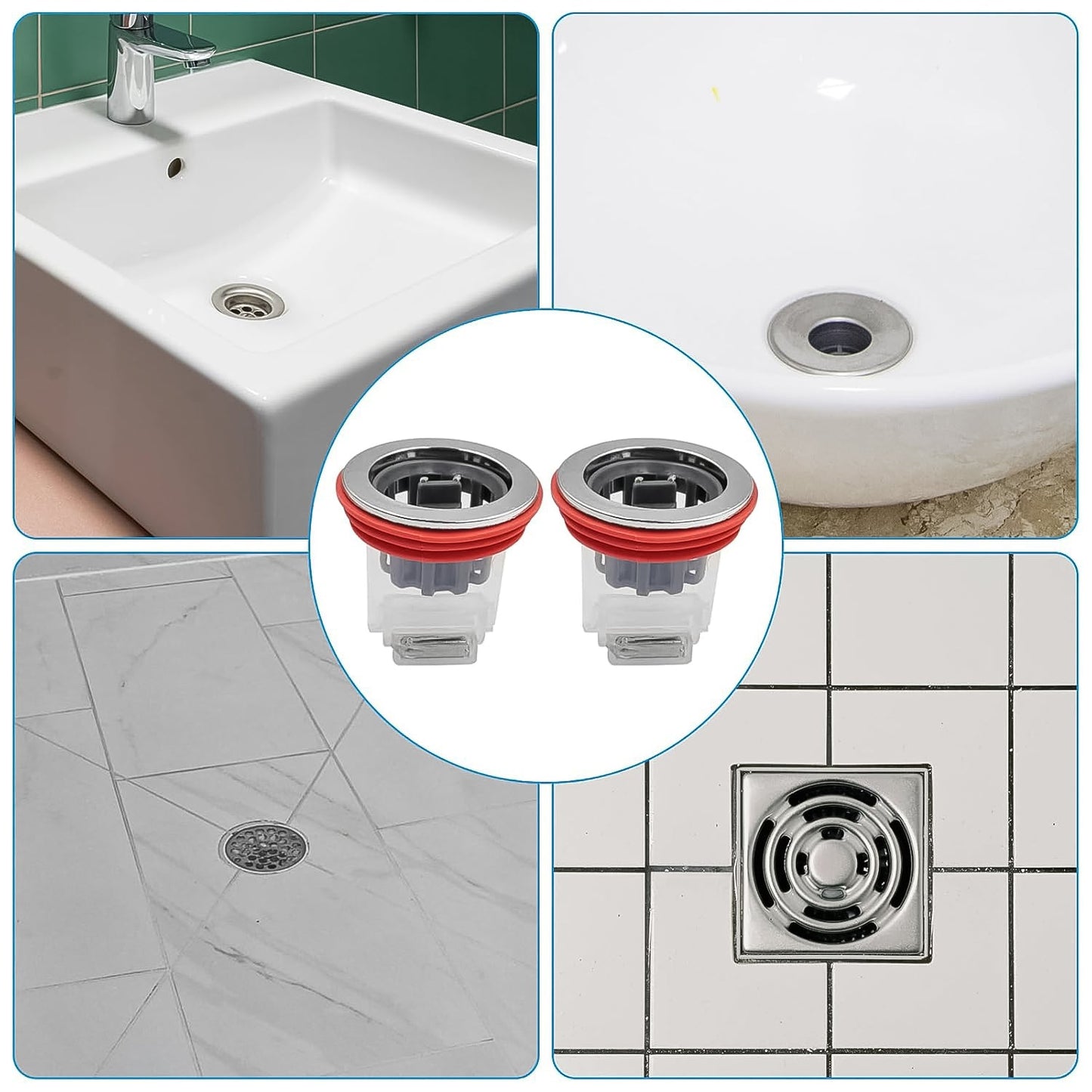 Easy to install odour proof plastic floor drain with magnetic valve