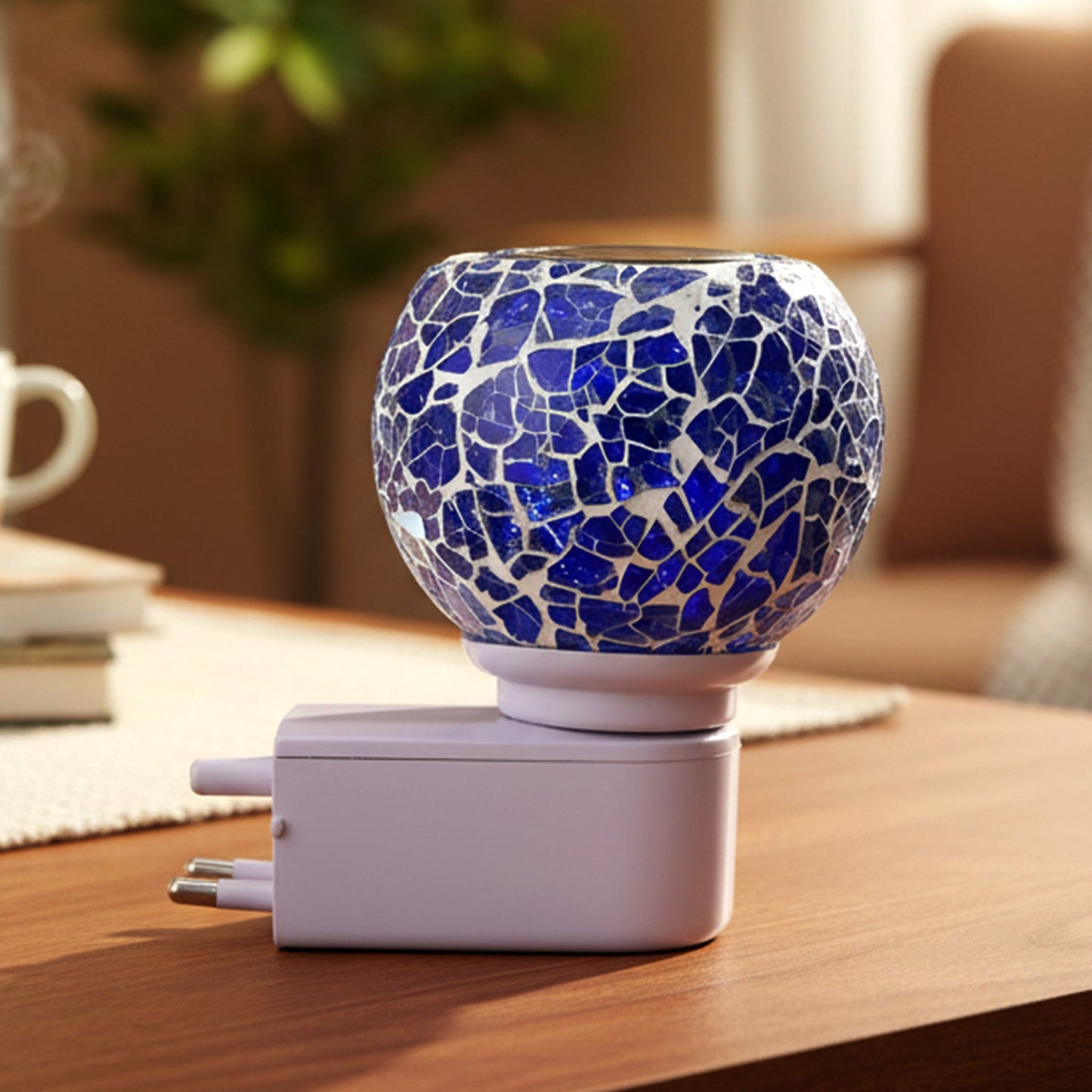 Artistic mosaic glass night lamp for cozy home illumination