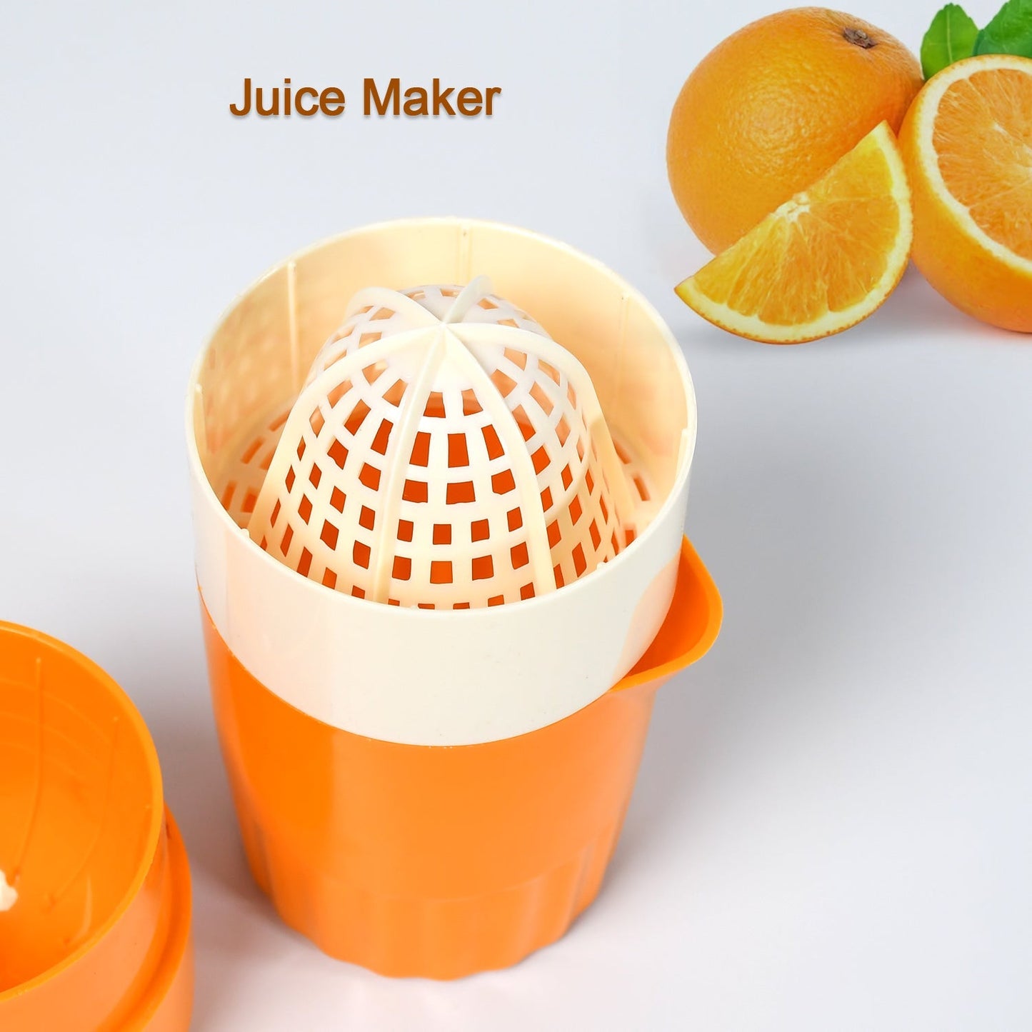 Handheld lemon squeezer featuring an ergonomic handle for comfortable grip.