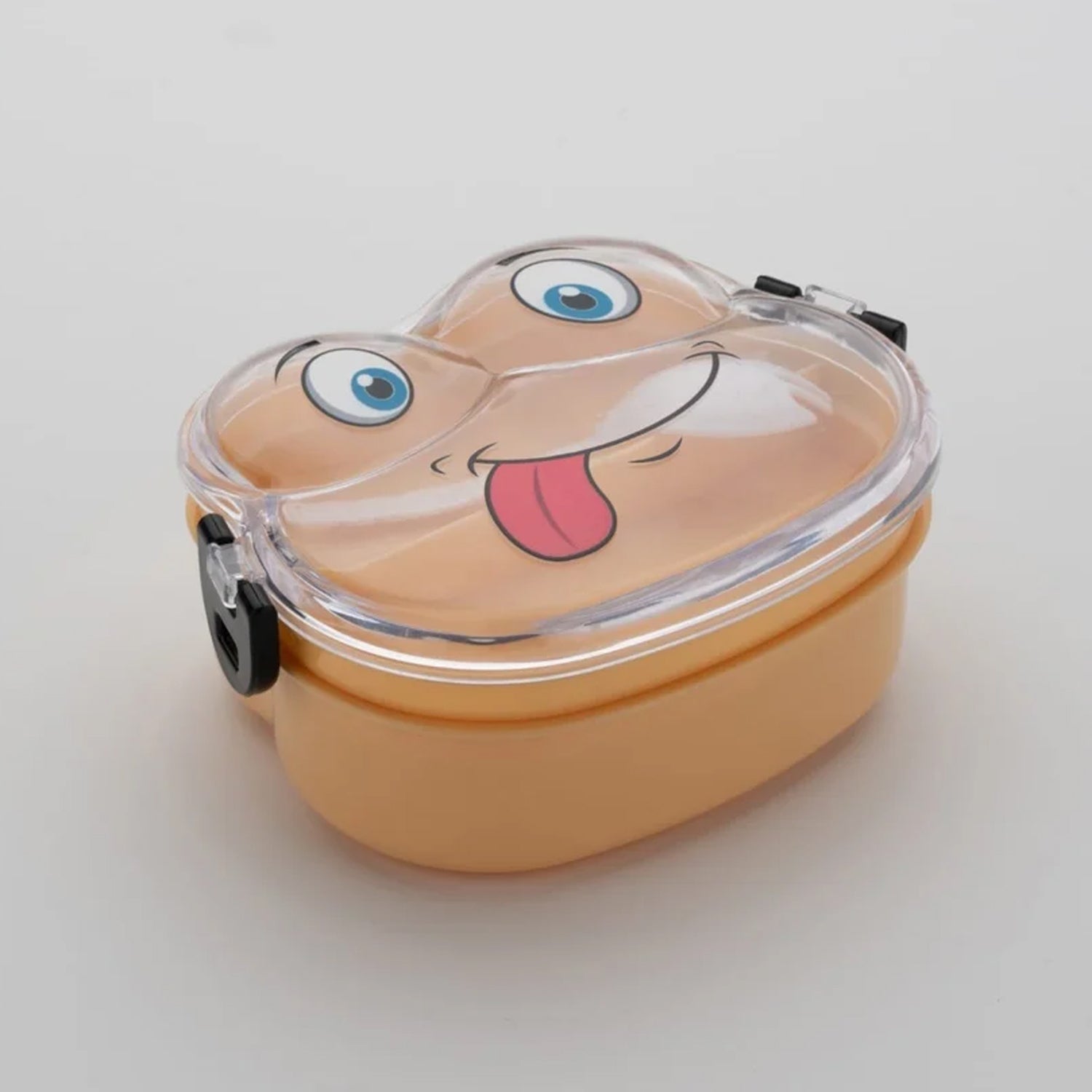 Side view of the leakproof froggy lunch box, showcasing its double-layer design.