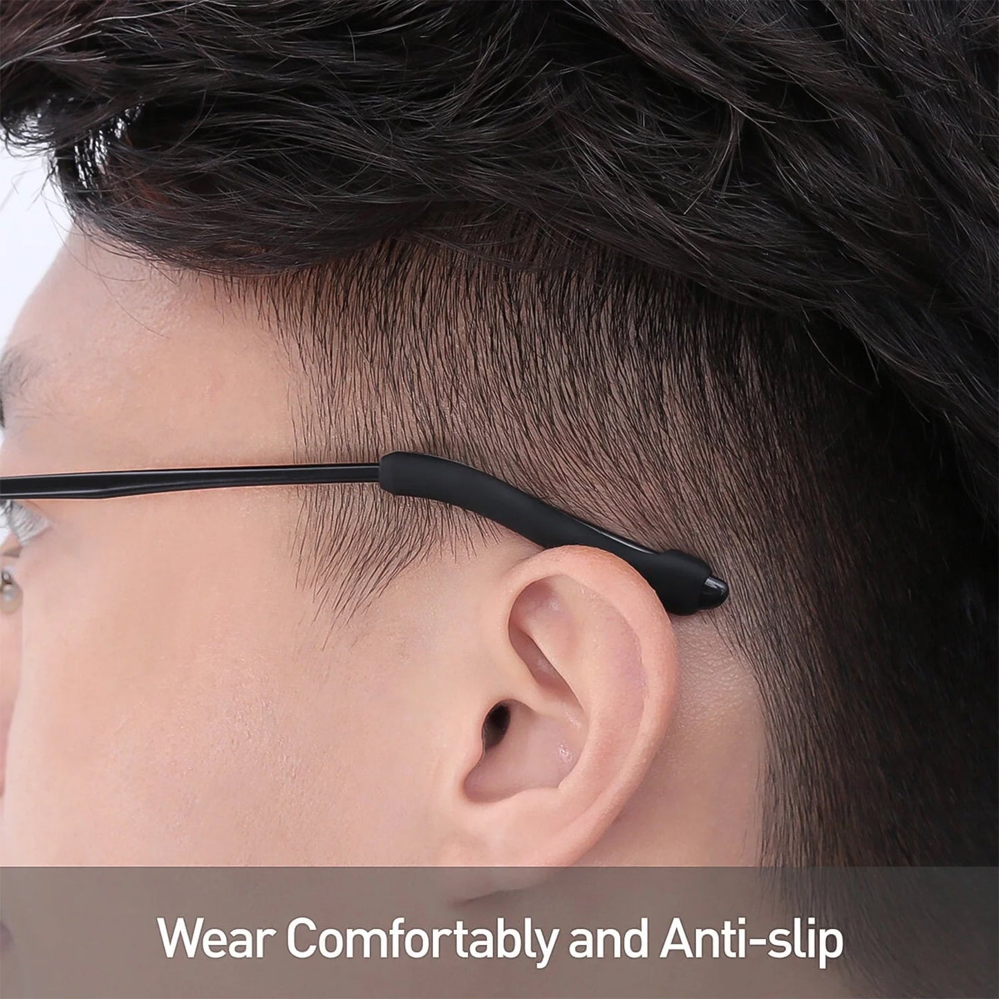 Compact sunglasses care travel set with nose pads and anti-slip grips