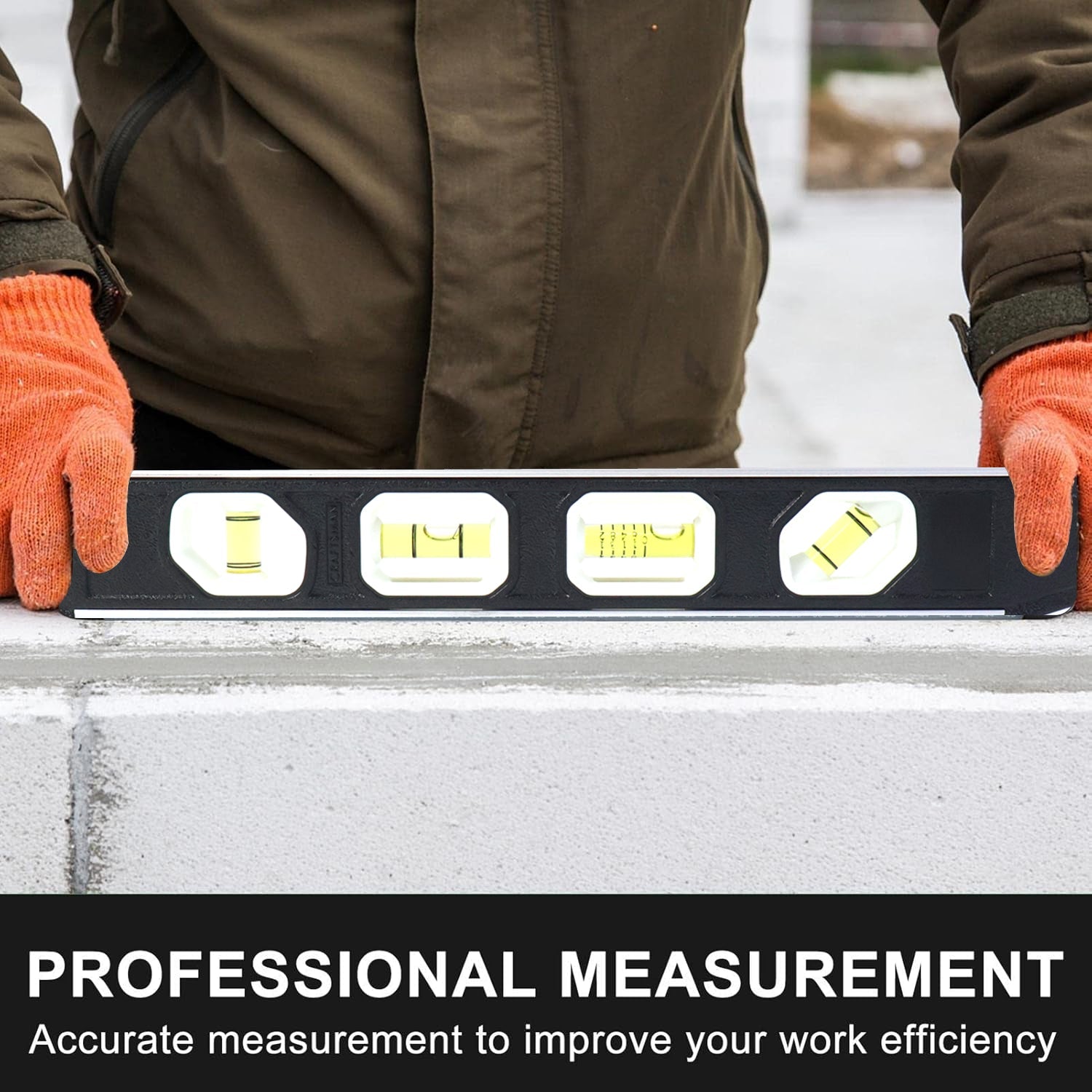 Compact and lightweight spirit level tool ideal for carpentry and construction