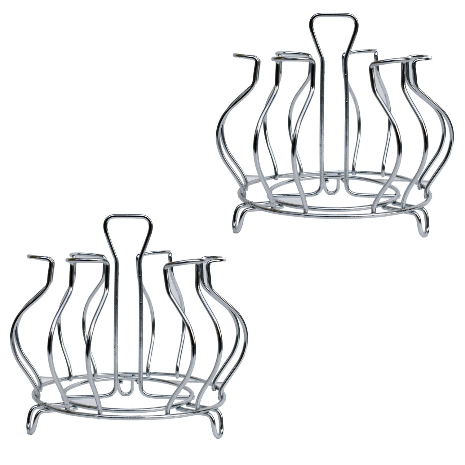 Durable stainless steel glass holder designed for pubs and cafes.