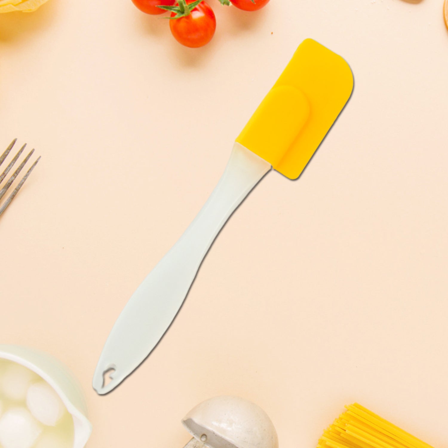 Close-up of the silicone spatula head highlighting non-stick surface