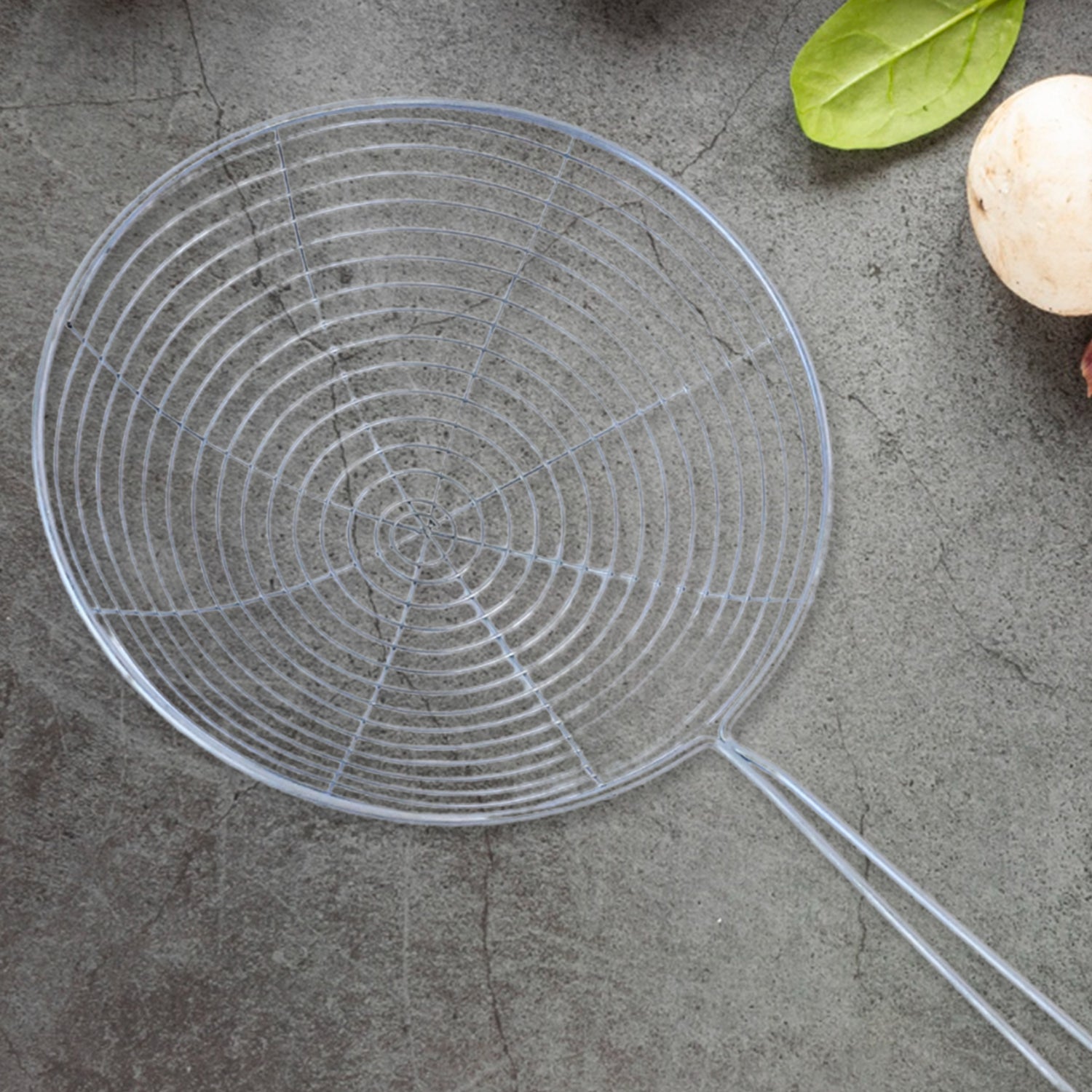 Kitchen stainless steel deep fry strainer with wide frying basket
