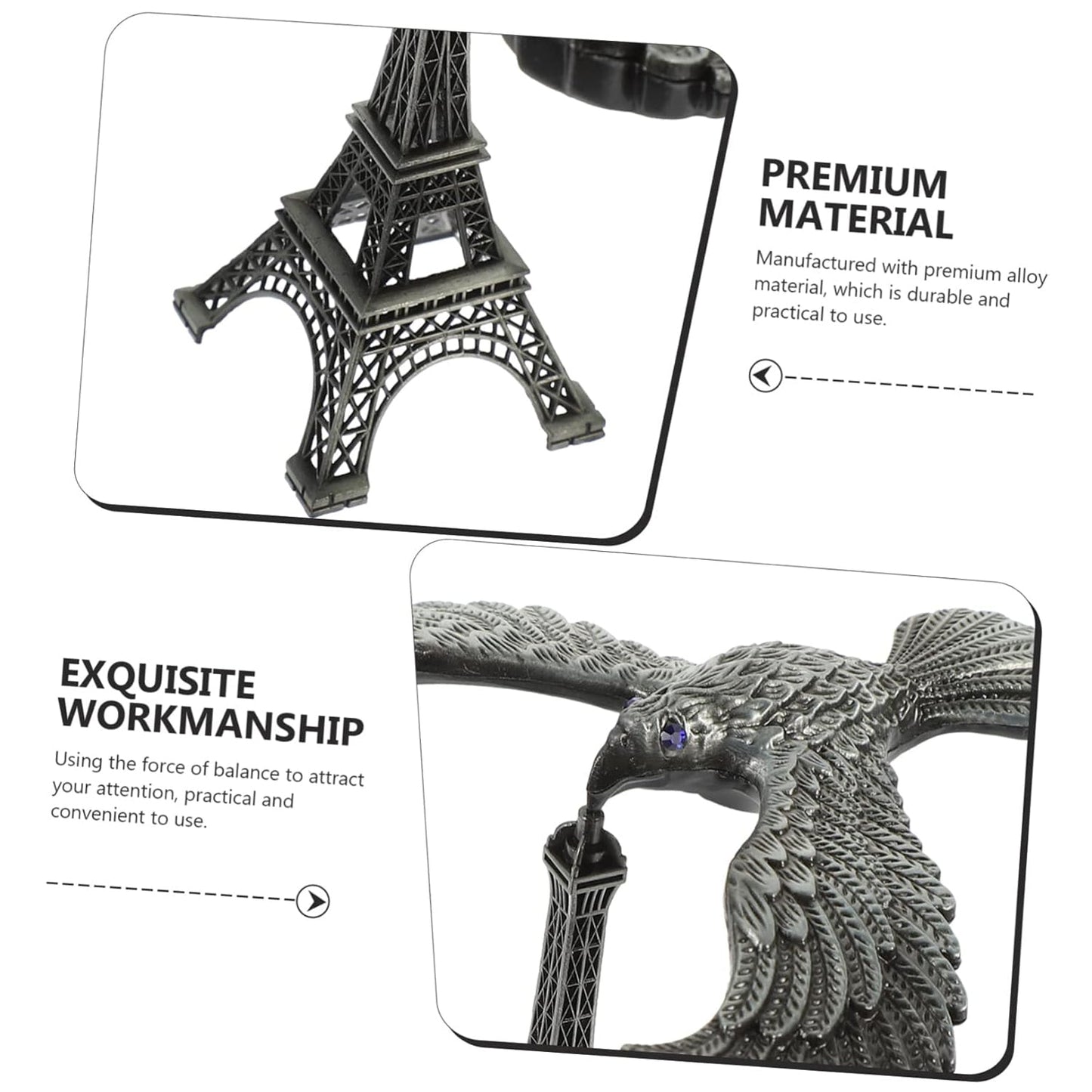 The Balancing Eagle Toy displayed on a modern wooden desk, adding a unique and intriguing accent to the workspace.