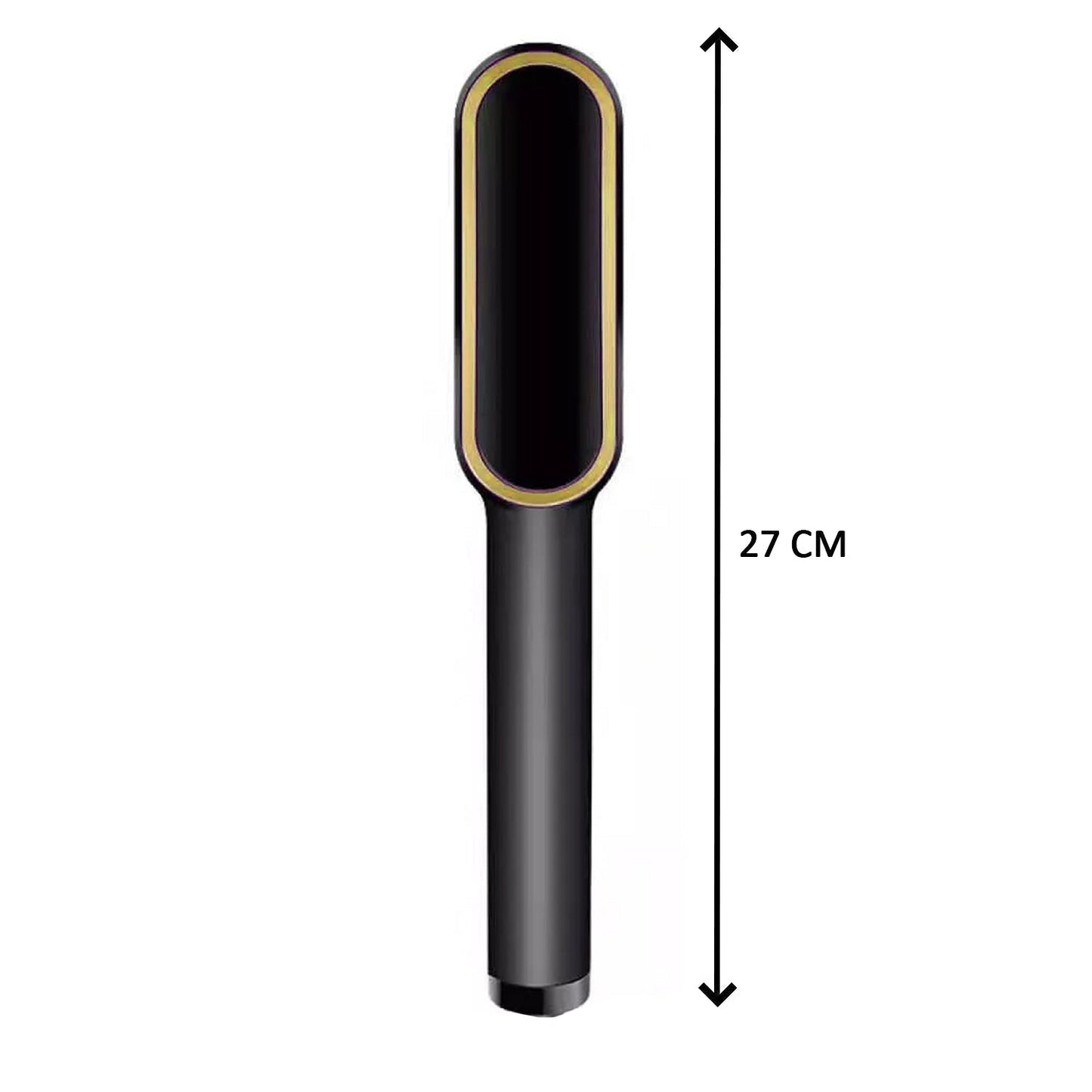 Hair straightener displaying temperature control buttons and LED readout.