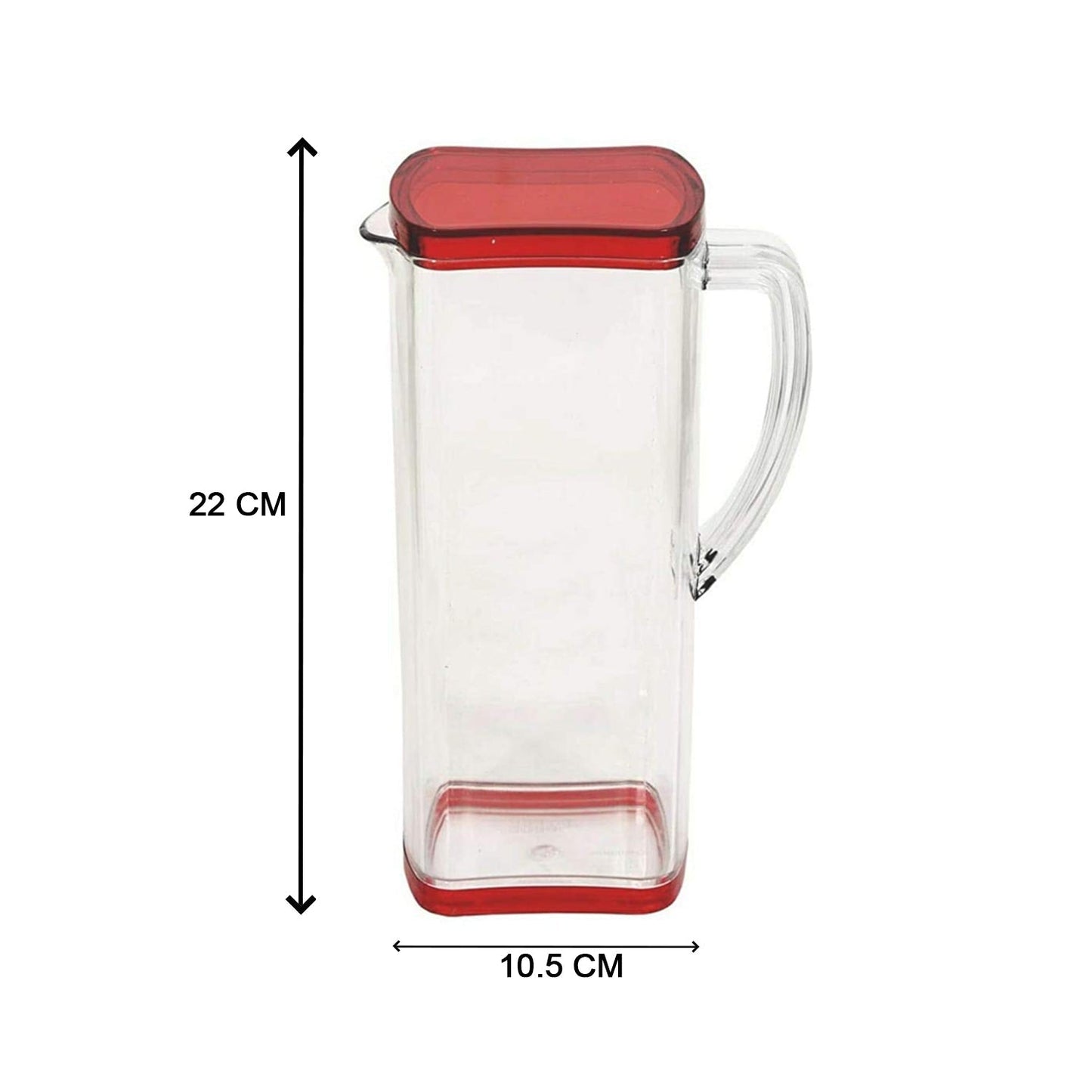 Top-down view of the fridge-safe water jug with its secure, easy-open lid.