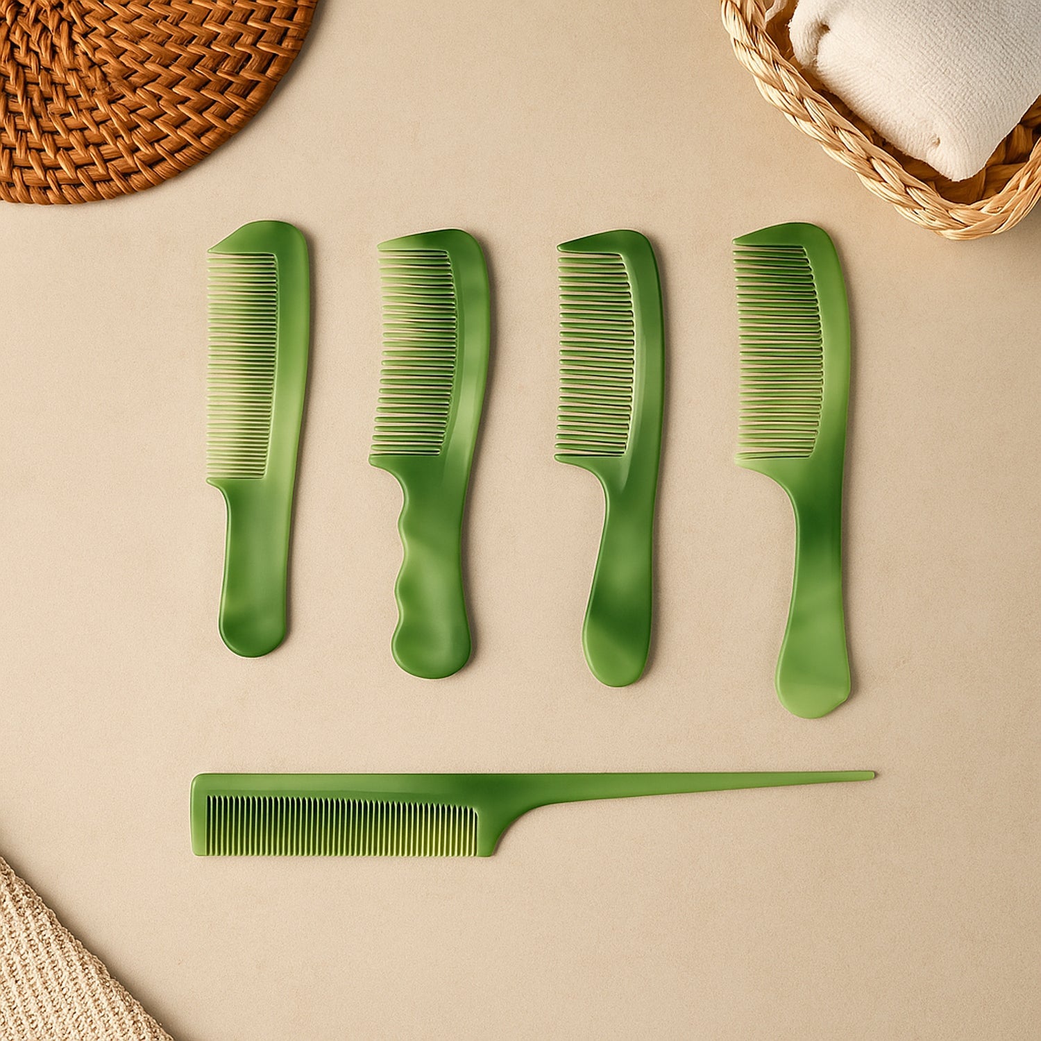 10-piece multipurpose hair comb set displayed for versatile hair care