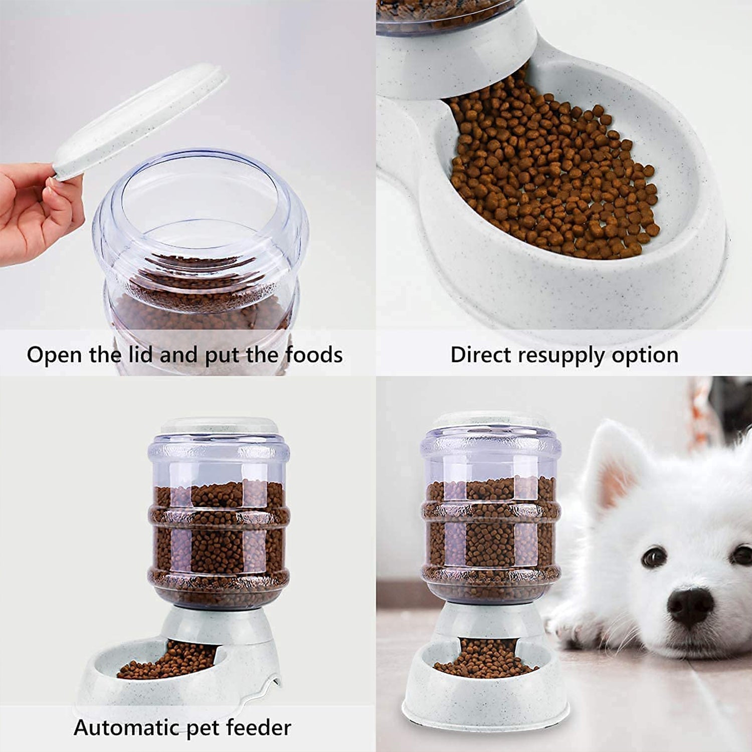 Automatic pet food dispenser with a non-skid base, ensuring stability during meal times