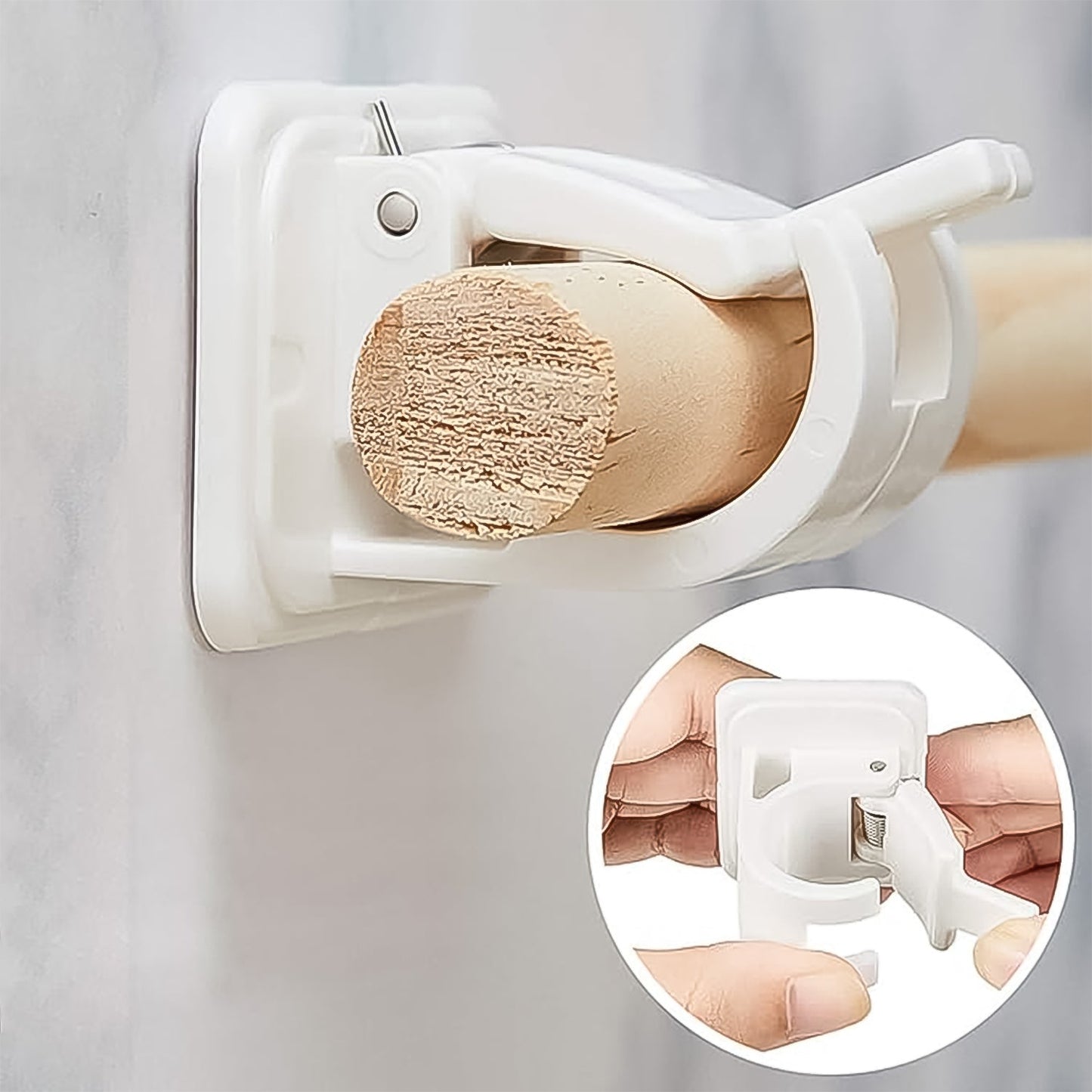 Wall mounted clamp for curtain and towel support