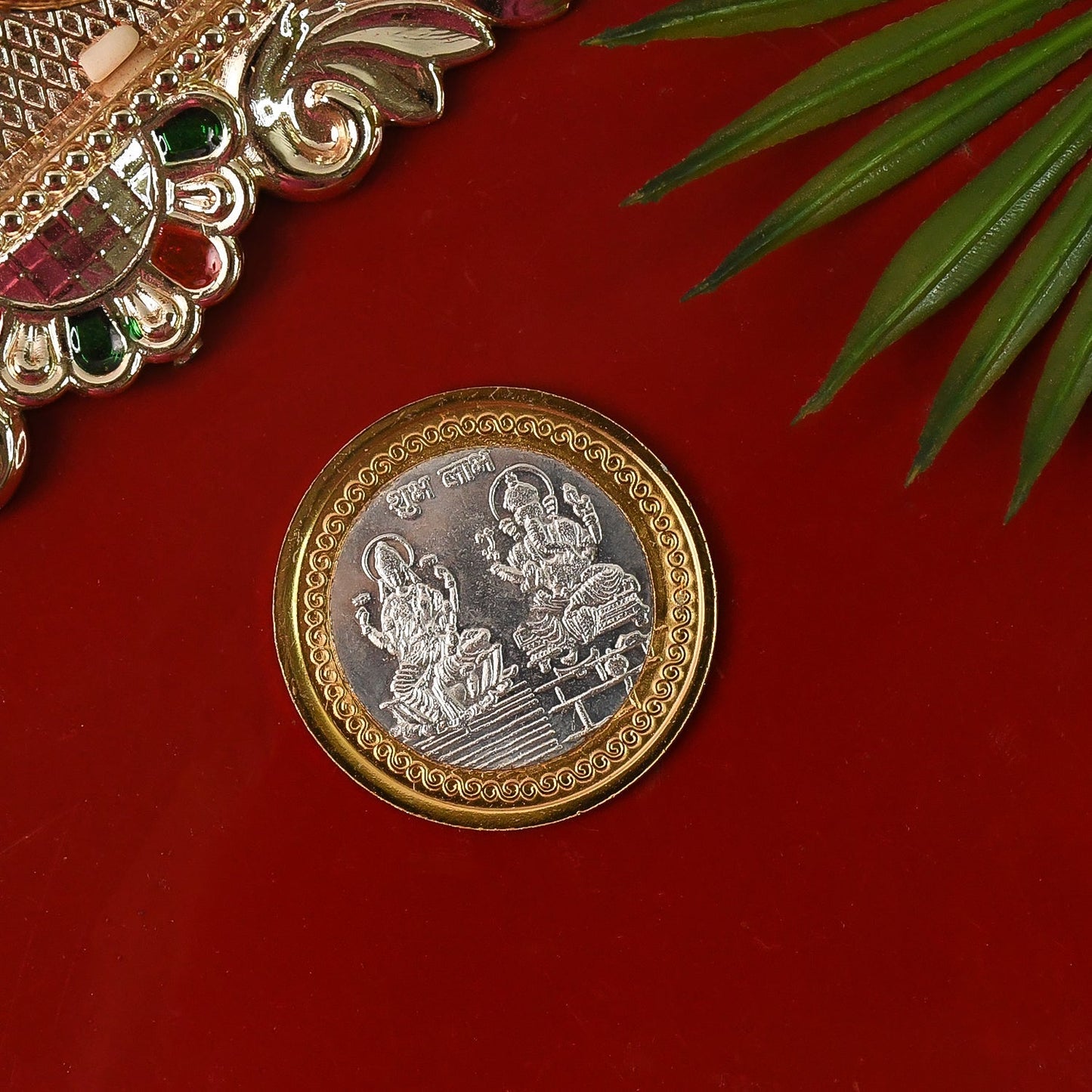 Premium dual finish Lakshmi Ganesh coin ideal for pooja and gifting