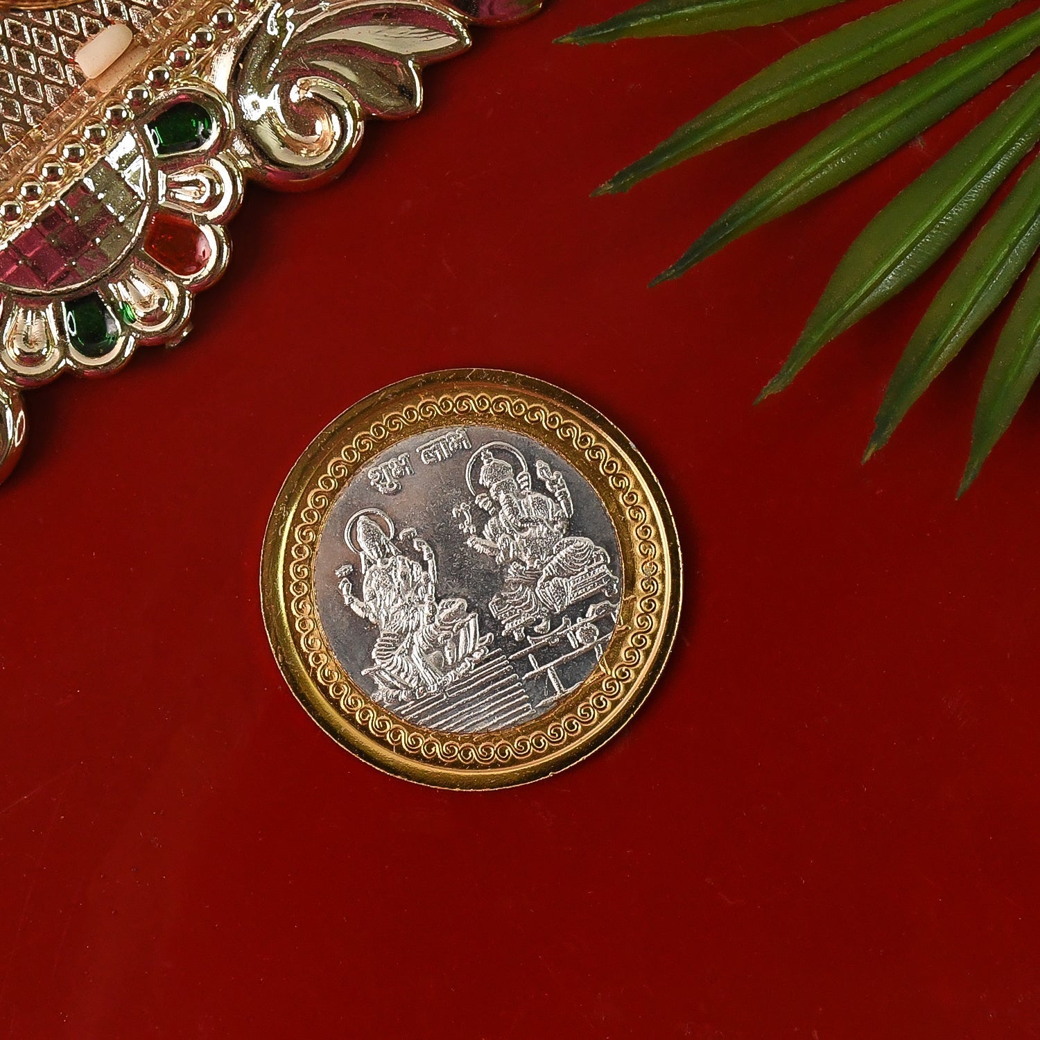 Premium dual finish Lakshmi Ganesh coin ideal for pooja and gifting