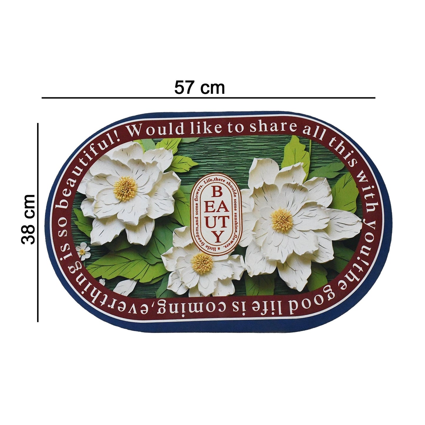 Highly absorbent bath mat in a floral 3D design, perfect for any home.