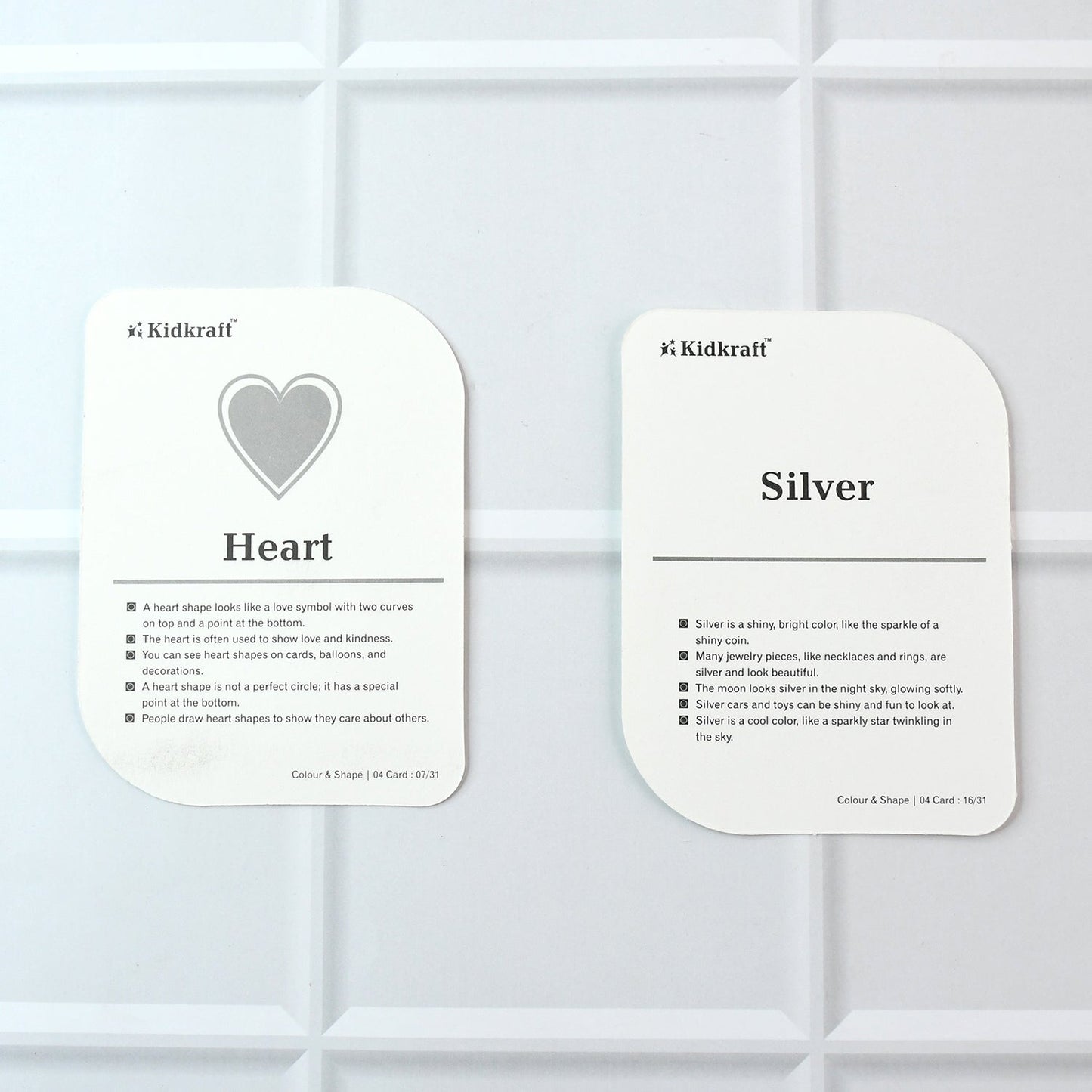 Color and shape themed flashcard collection for early childhood education