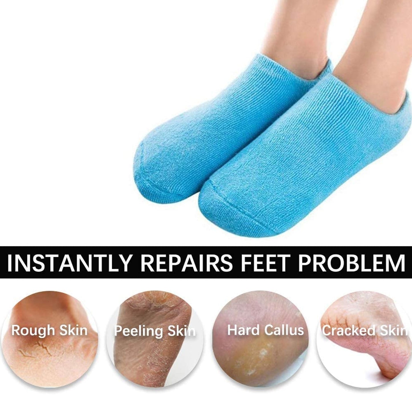 Underside of the soft socks, showing the non-slip grip dots for safety.