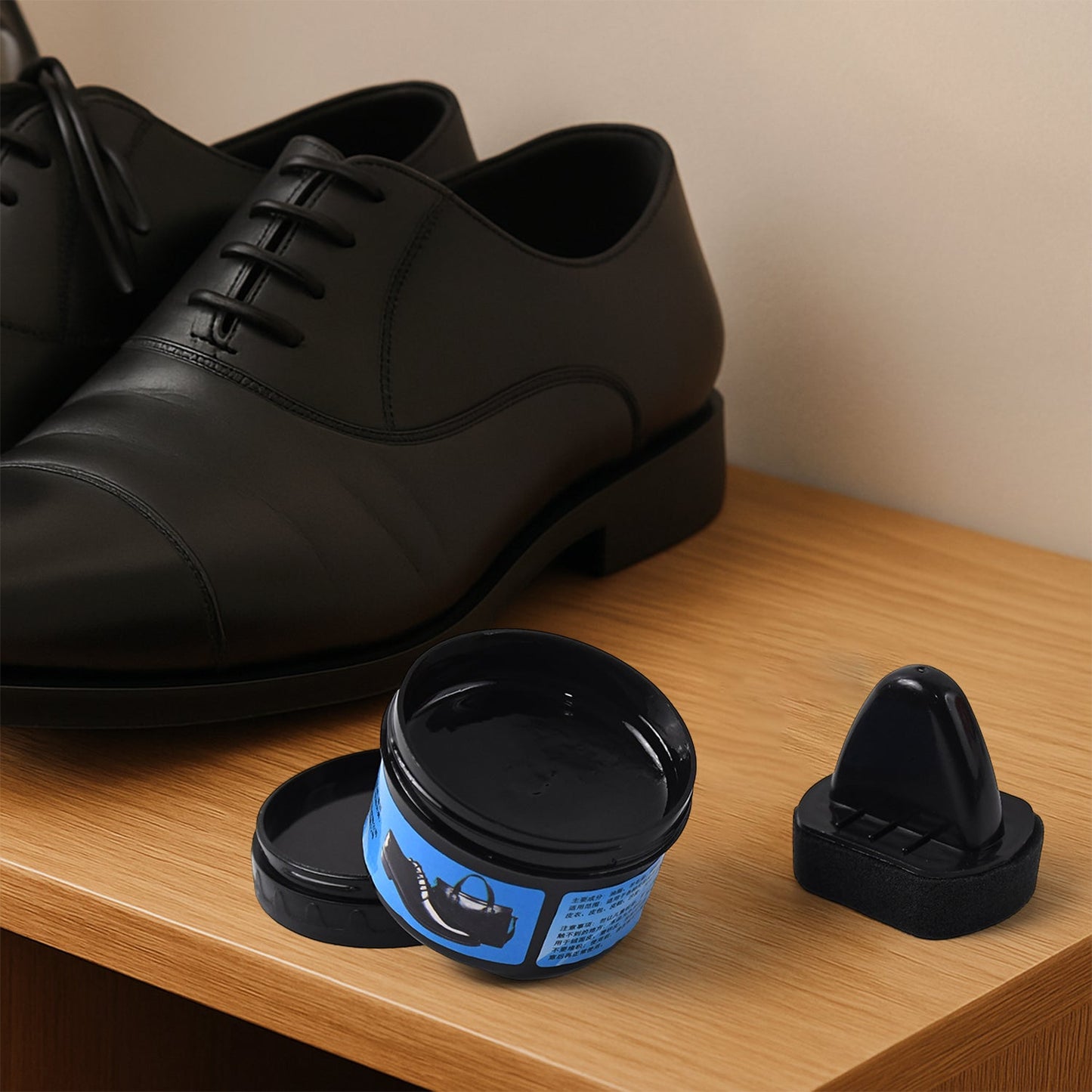Leather shoes and accessories maintained with instant shoe shine sponge