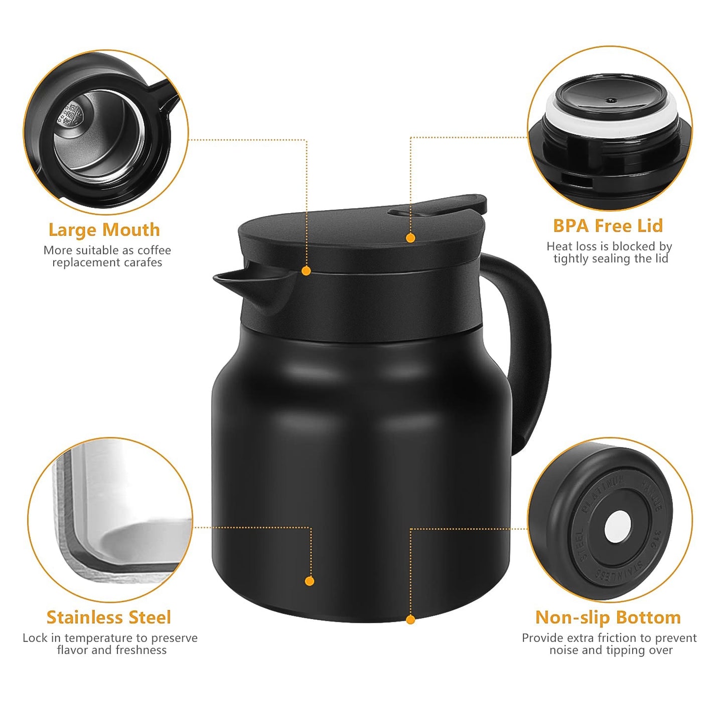 Own Hydrate Thermal Coffee Carafe and matching bottle filled with hot beverage.