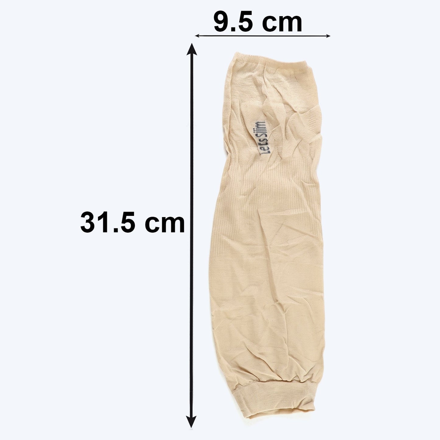 Size dimensions chart for arm sleeves