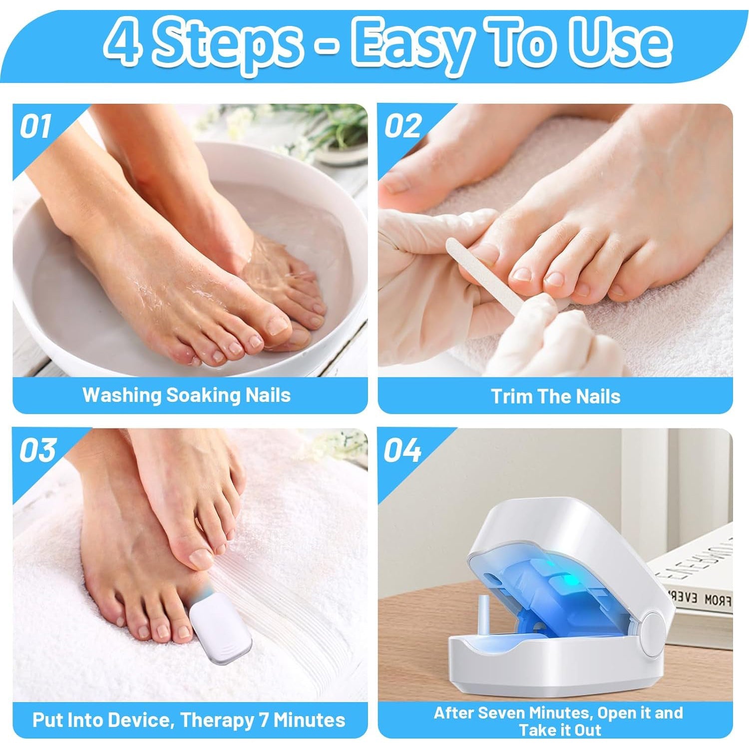 Diagram showing the compact dimensions of the AuriGlam Nail Fungus Treatment Device.